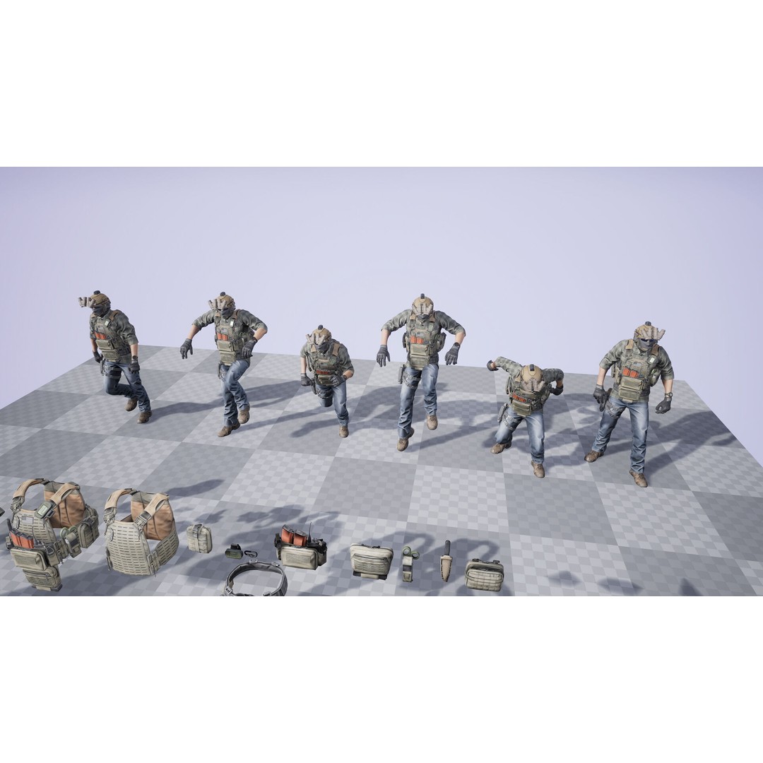 PMC Soldier V2 3D Model – Low Poly Rigged Character with PBR Textures