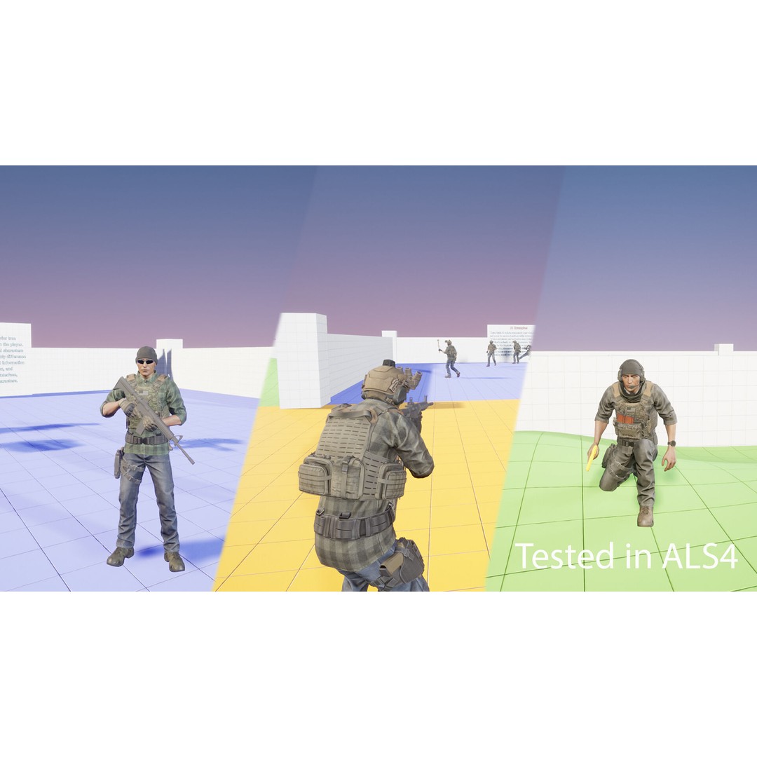 PMC Soldier V2 3D Model – Low Poly Rigged Character with PBR Textures - View 11