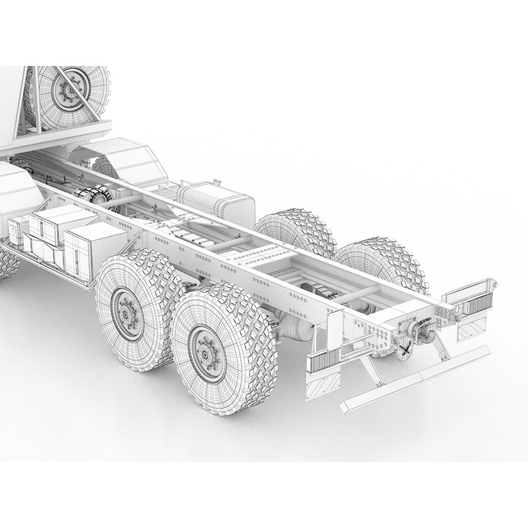 MAN HX77 8x8 Military Truck Chassis 3D Model – High Detail Modular Asset, FBX, OBJ - View 14