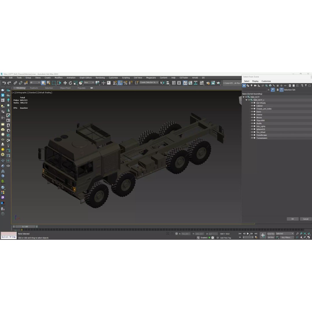 MAN HX77 8x8 Military Truck Chassis 3D Model – High Detail Modular Asset, FBX, OBJ - View 24