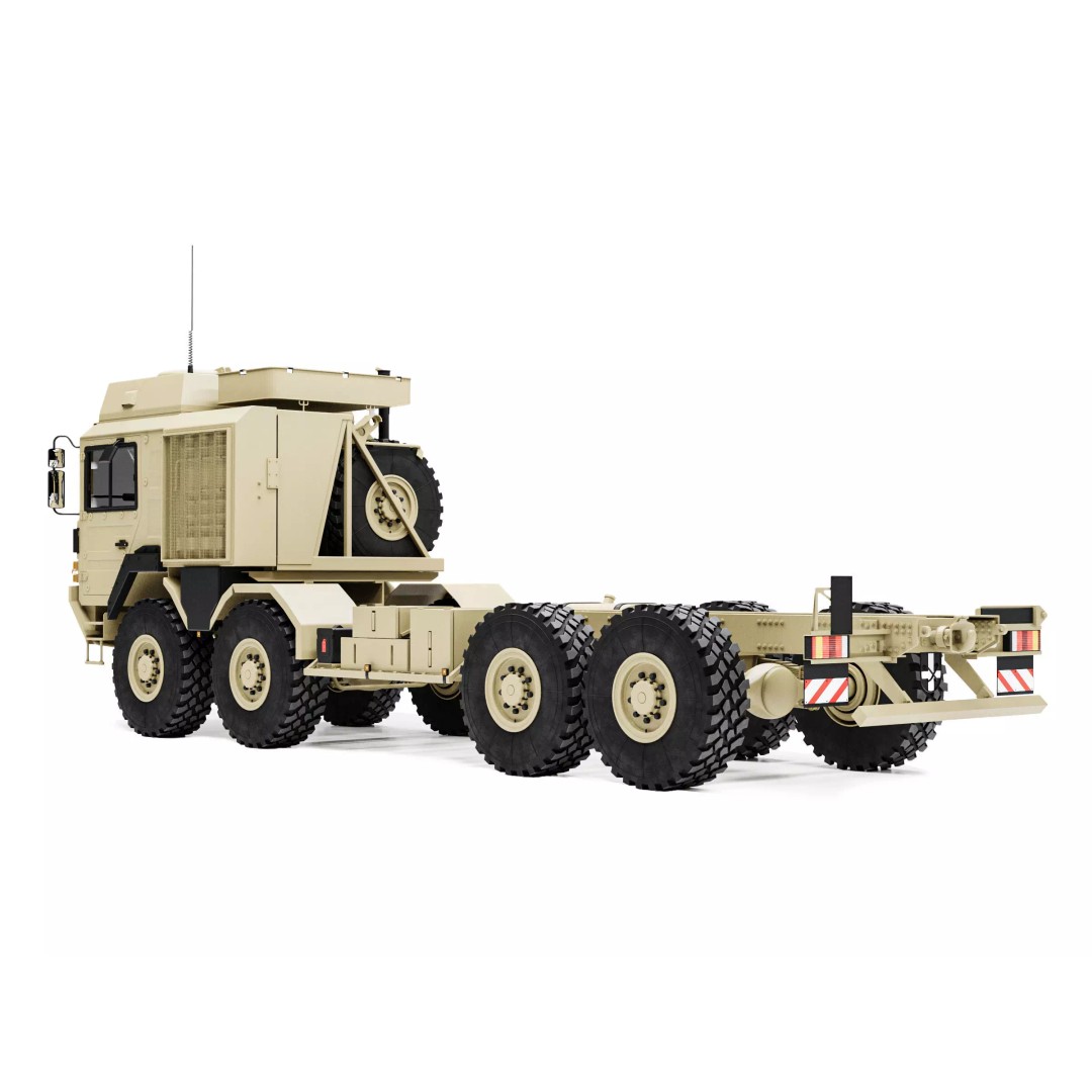 MAN HX77 8x8 Military Truck Chassis 3D Model – High Detail Modular Asset, FBX, OBJ - View 5