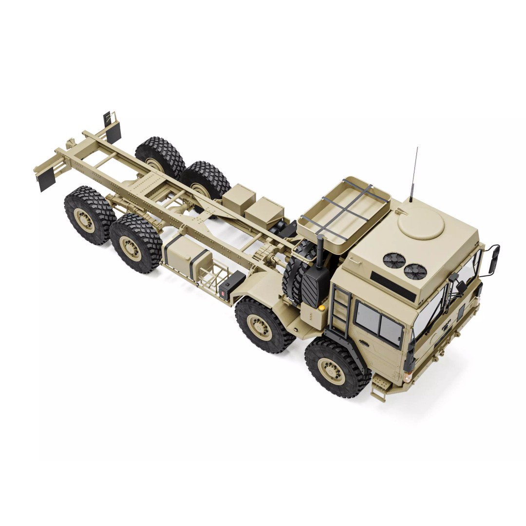 MAN HX77 8x8 Military Truck Chassis 3D Model – High Detail Modular Asset, FBX, OBJ - View 6