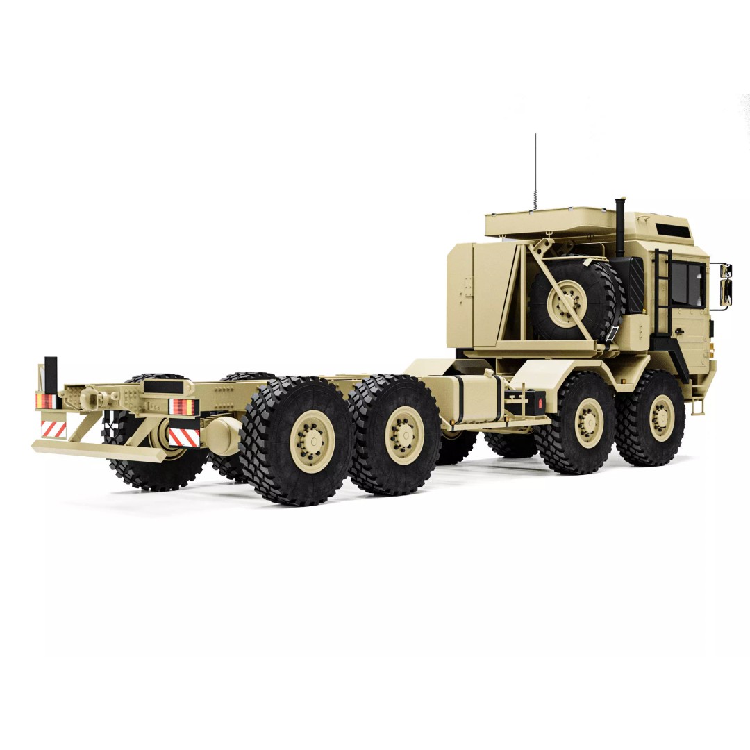 MAN HX77 8x8 Military Truck Chassis 3D Model – High Detail Modular Asset, FBX, OBJ - View 7
