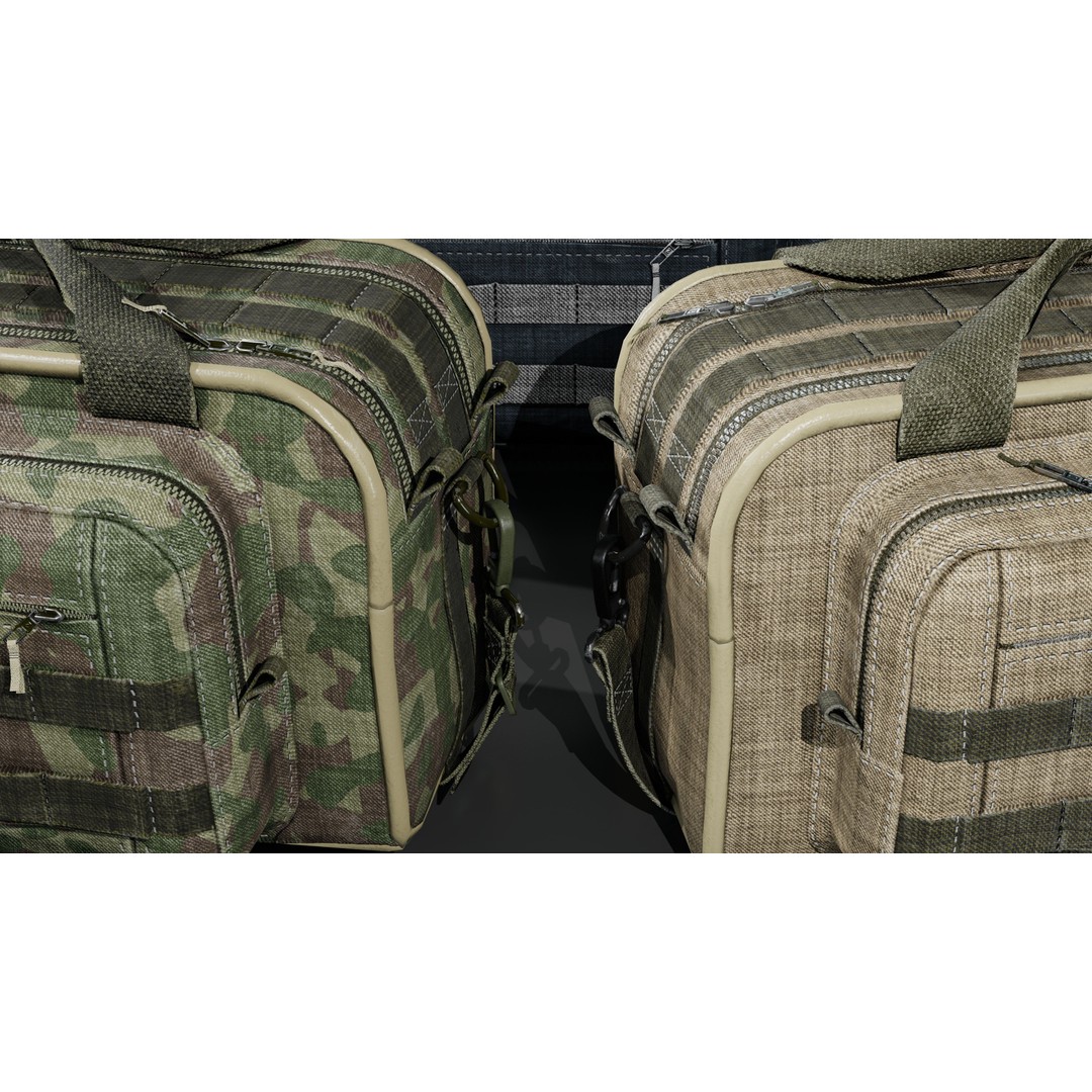 Camping Bag 3D Model – Low Poly Game Asset, PBR Textures, FBX - View 9