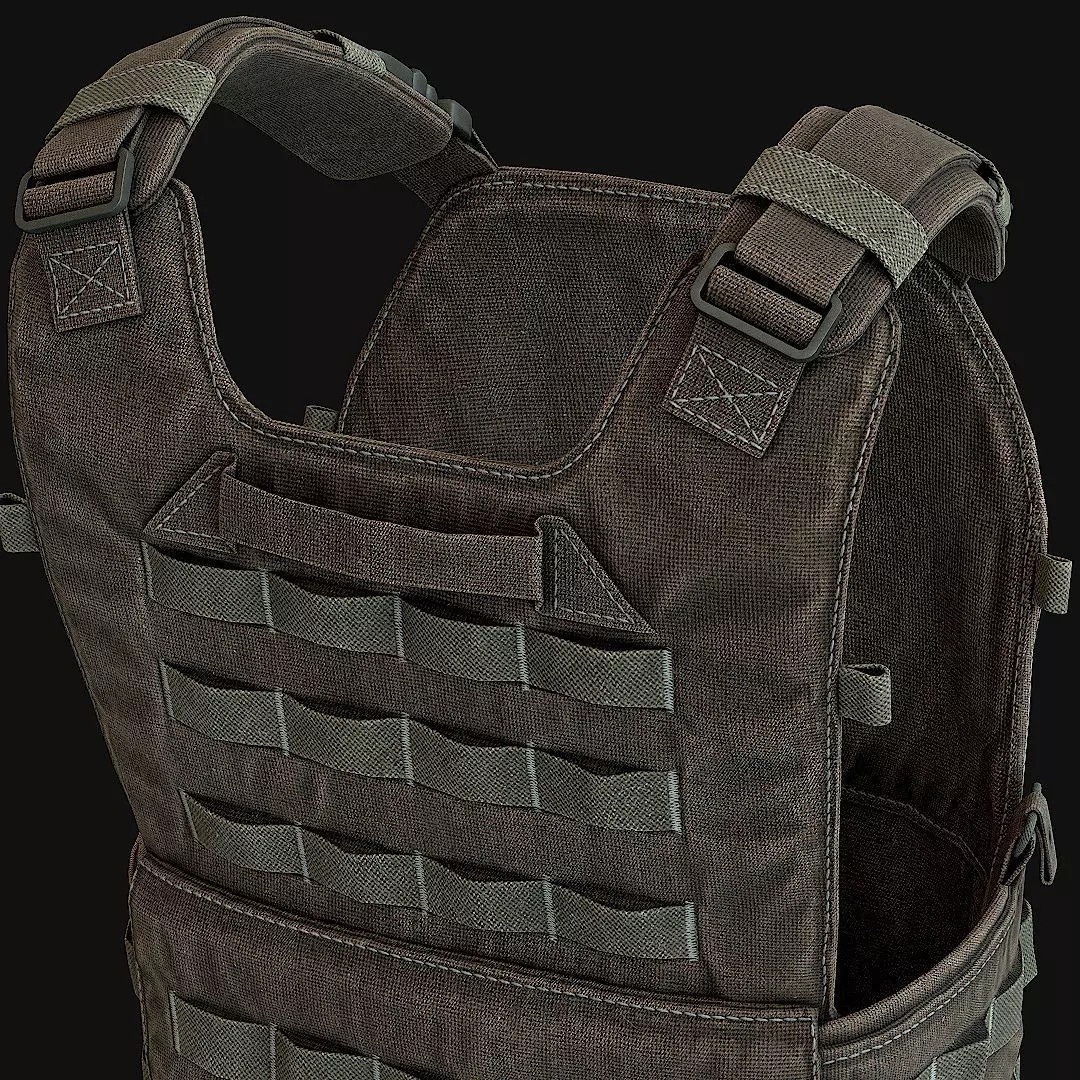 Military Vest 3D Model – Low Poly Game Ready Asset, FBX - View 10