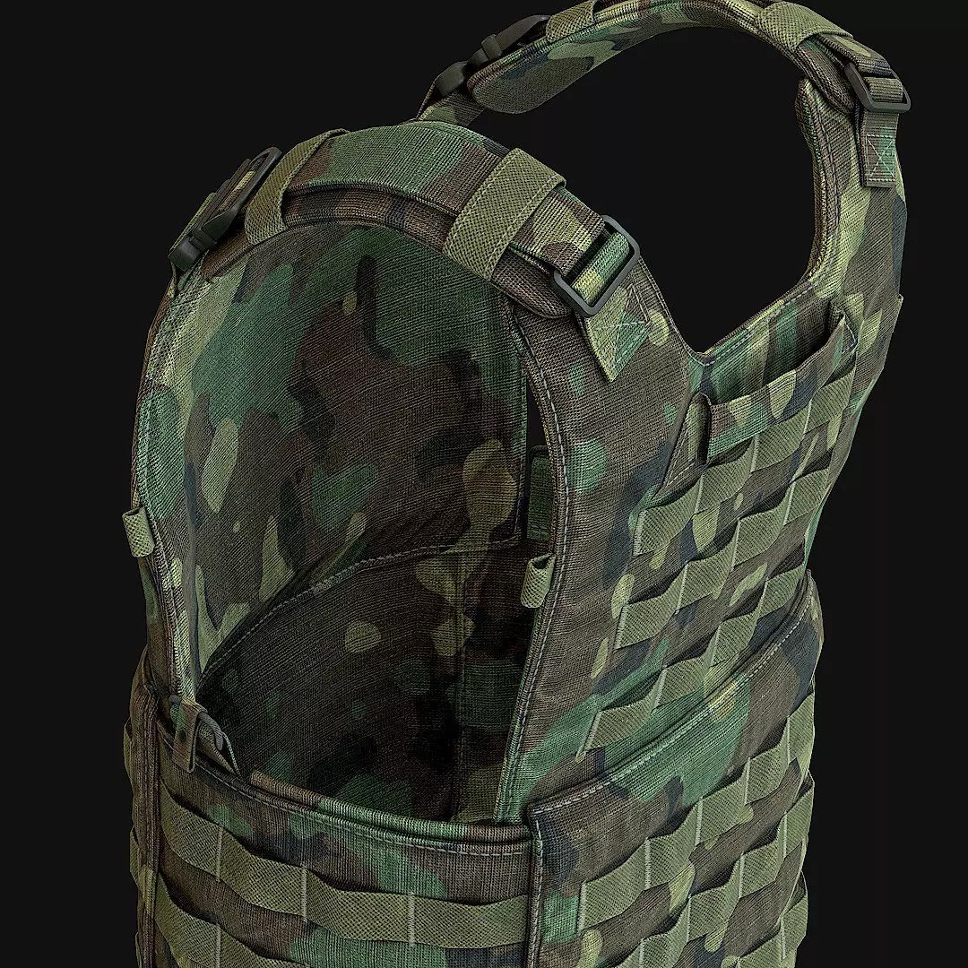 Military Vest 3D Model – Low Poly Game Ready Asset, FBX - View 11