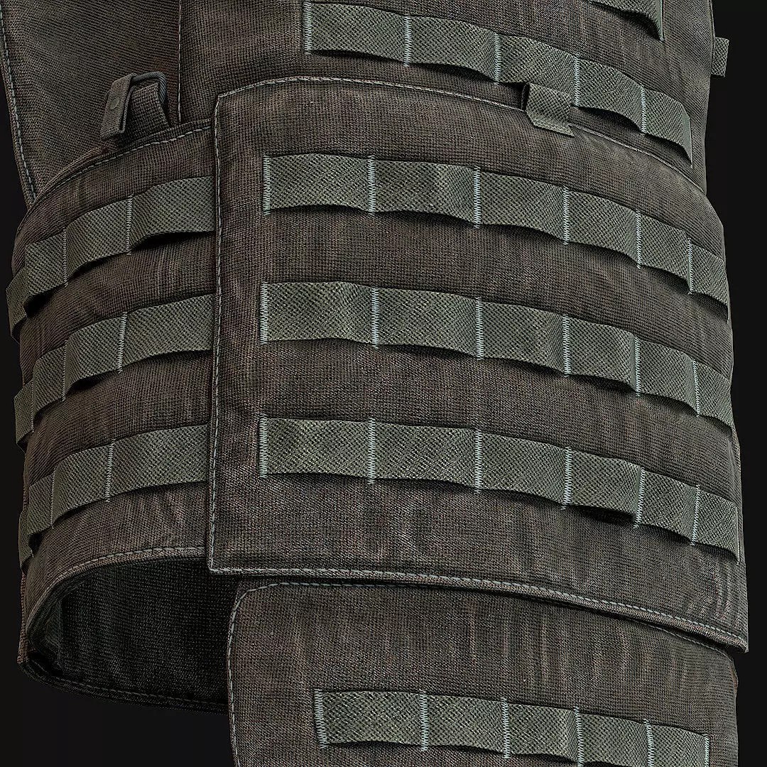 Military Vest 3D Model – Low Poly Game Ready Asset, FBX - View 12