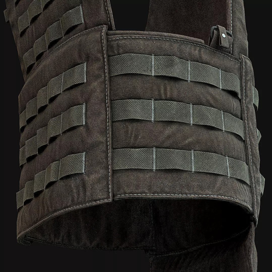 Military Vest 3D Model – Low Poly Game Ready Asset, FBX - View 13