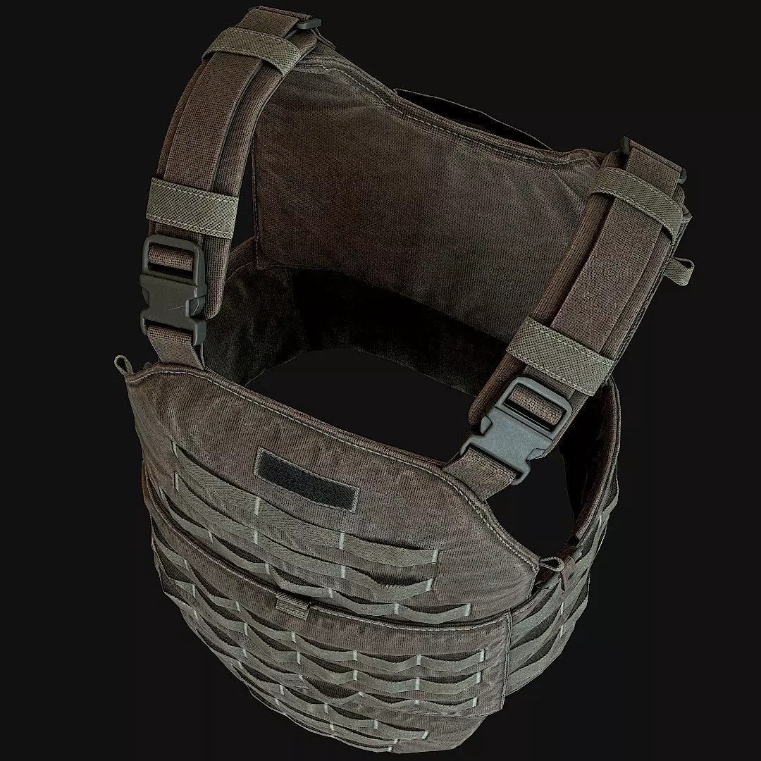 Military Vest 3D Model – Low Poly Game Ready Asset, FBX - View 14