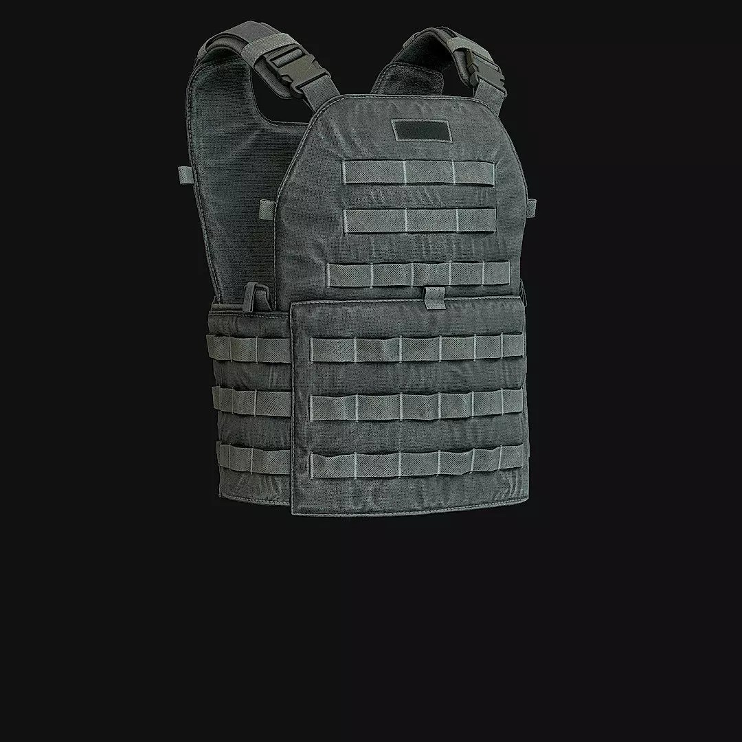 Military Vest 3D Model – Low Poly Game Ready Asset, FBX - View 3