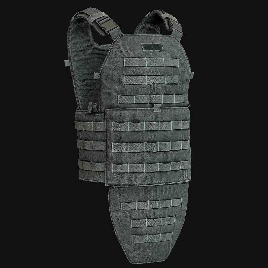 Military Vest 3D Model – Low Poly Game Ready Asset, FBX - View 4