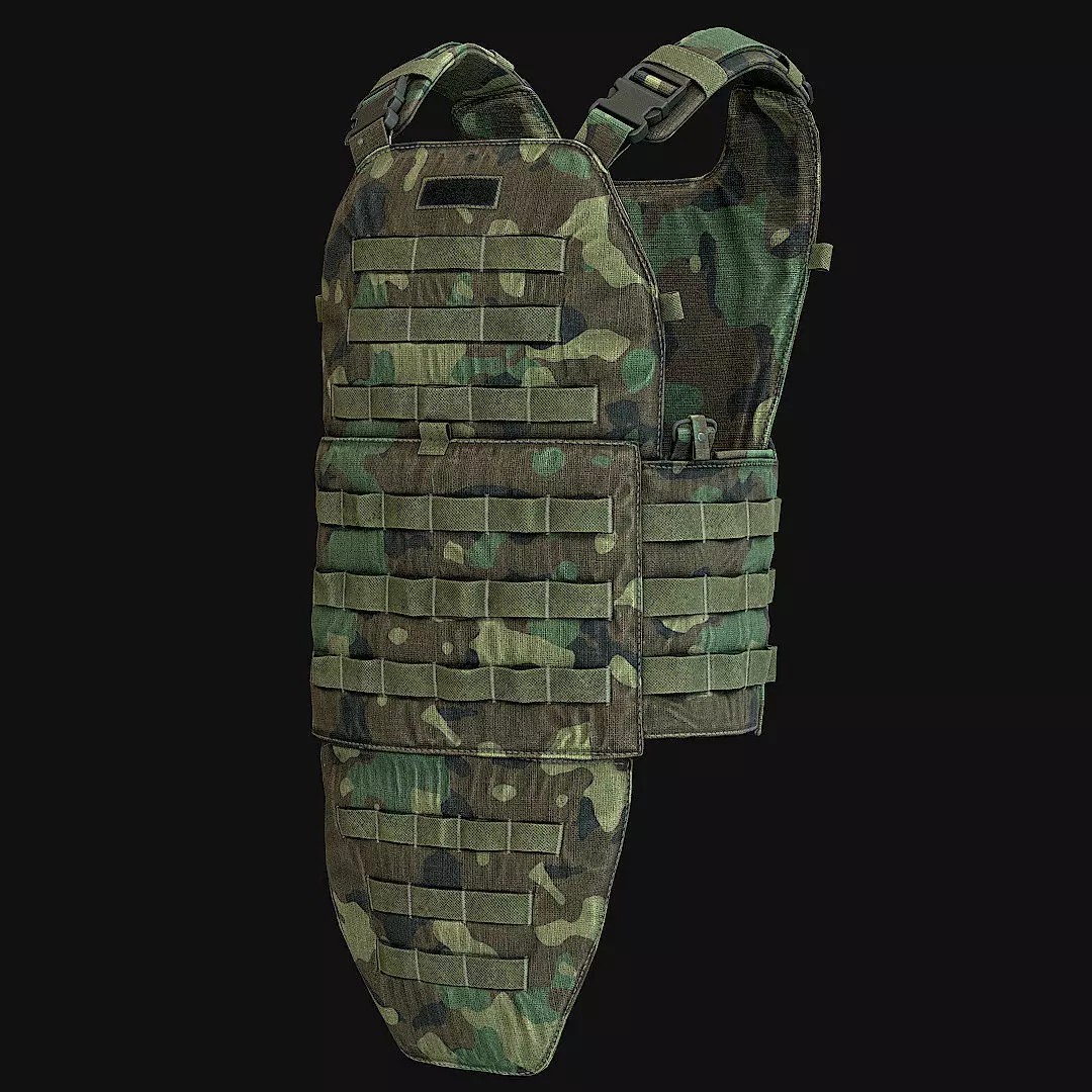 Military Vest 3D Model – Low Poly Game Ready Asset, FBX - View 5