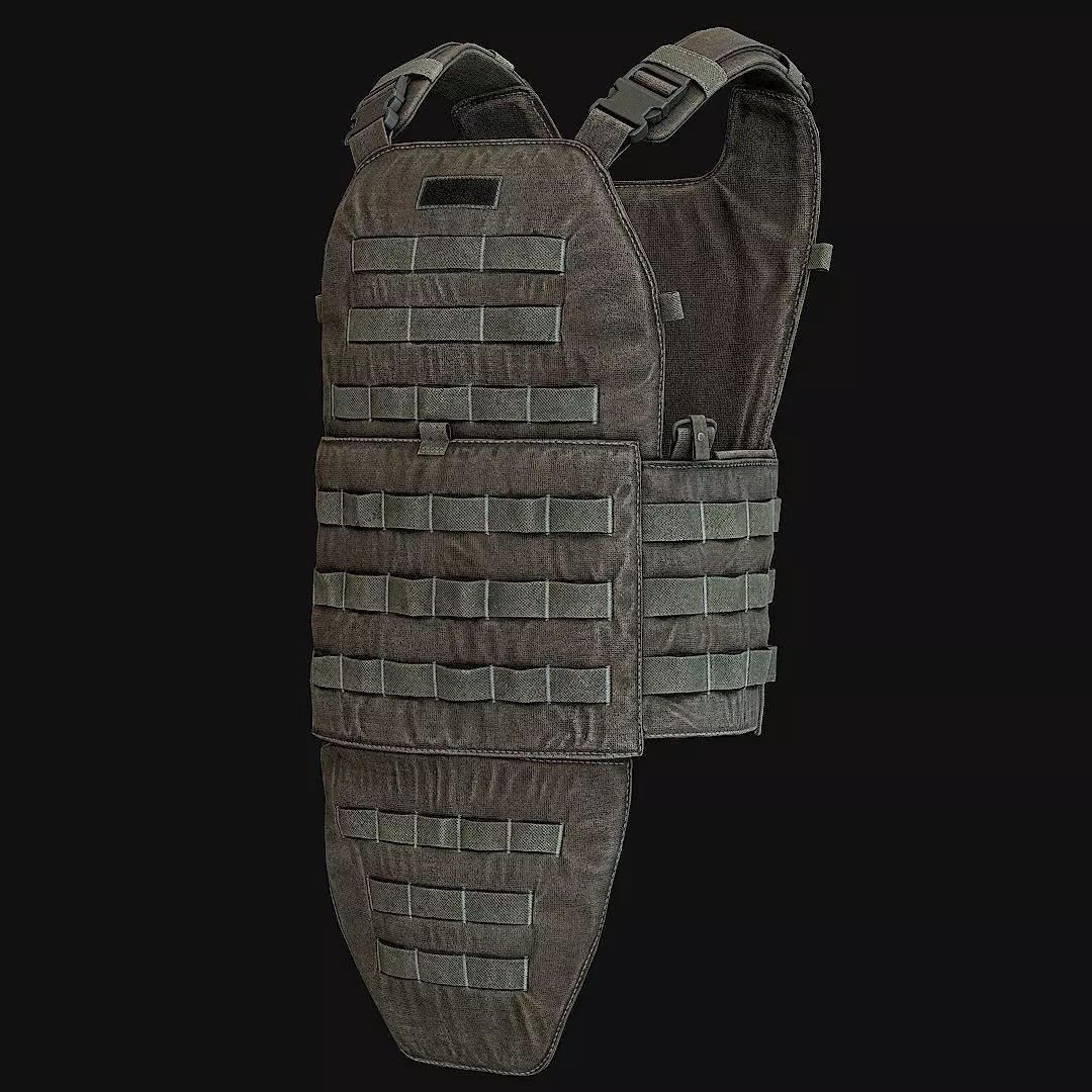 Military Vest 3D Model – Low Poly Game Ready Asset, FBX - View 6