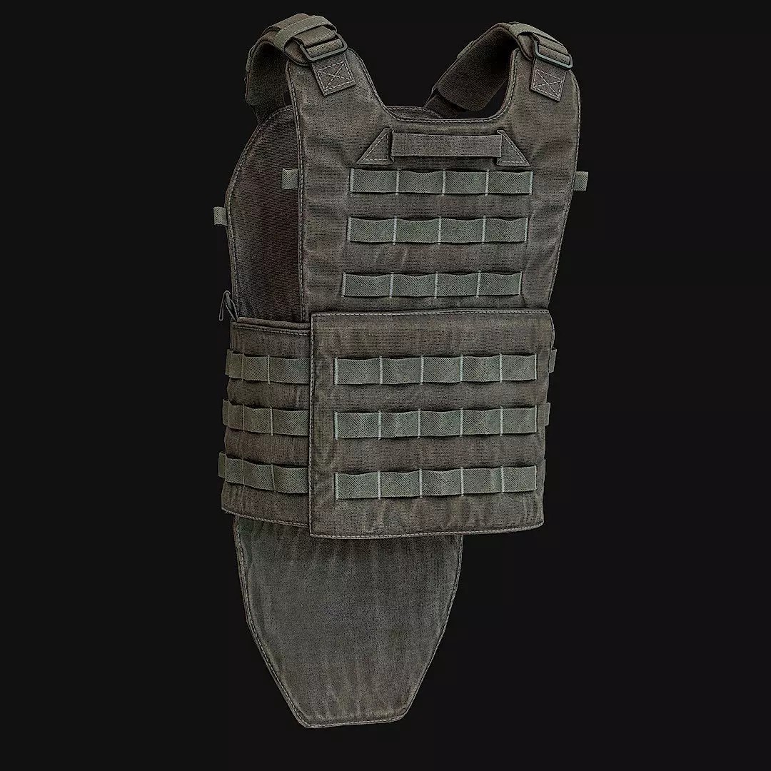 Military Vest 3D Model – Low Poly Game Ready Asset, FBX - View 7