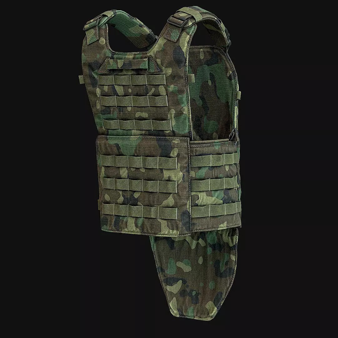 Military Vest 3D Model – Low Poly Game Ready Asset, FBX - View 8