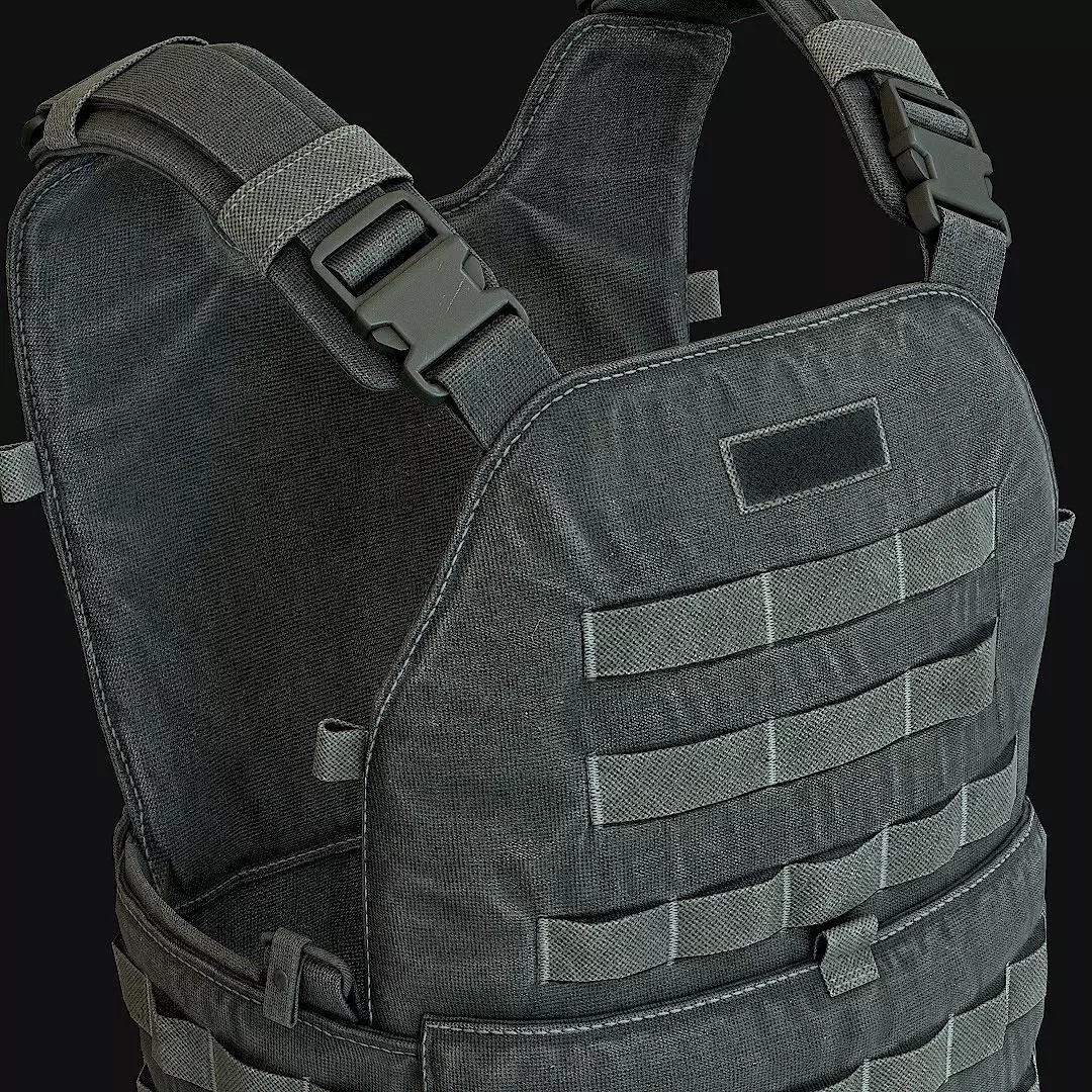 Military Vest 3D Model – Low Poly Game Ready Asset, FBX - View 9