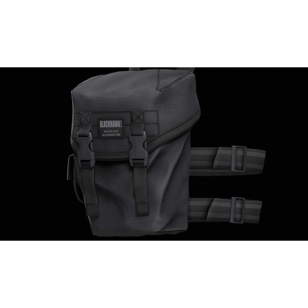 BLACKHAWK Omega Elite Gas Mask Pouch 3D Model – Low Poly Game-Ready Asset, FBX - View 11