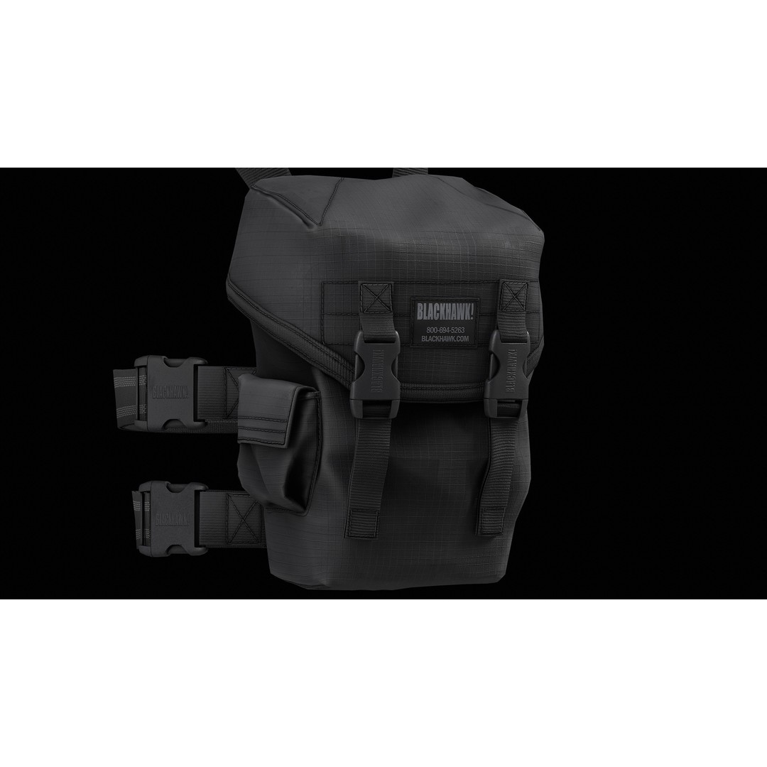 BLACKHAWK Omega Elite Gas Mask Pouch 3D Model – Low Poly Game-Ready Asset, FBX - View 12