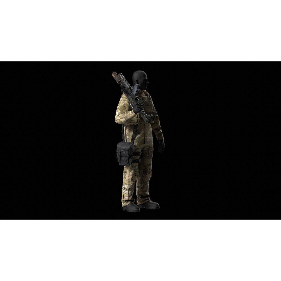BLACKHAWK Omega Elite Gas Mask Pouch 3D Model – Low Poly Game-Ready Asset, FBX - View 16