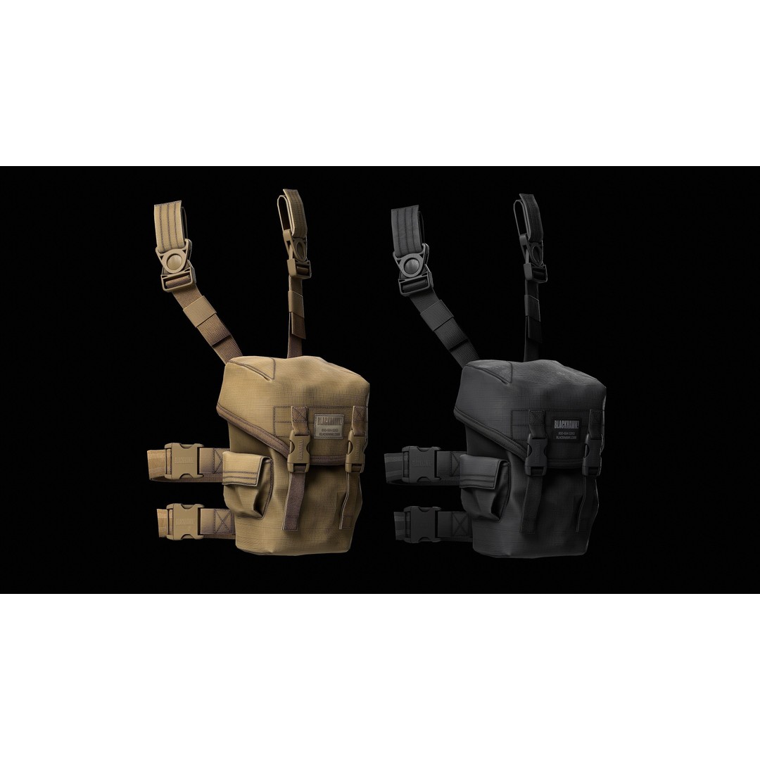 BLACKHAWK Omega Elite Gas Mask Pouch 3D Model – Low Poly Game-Ready Asset, FBX - View 3