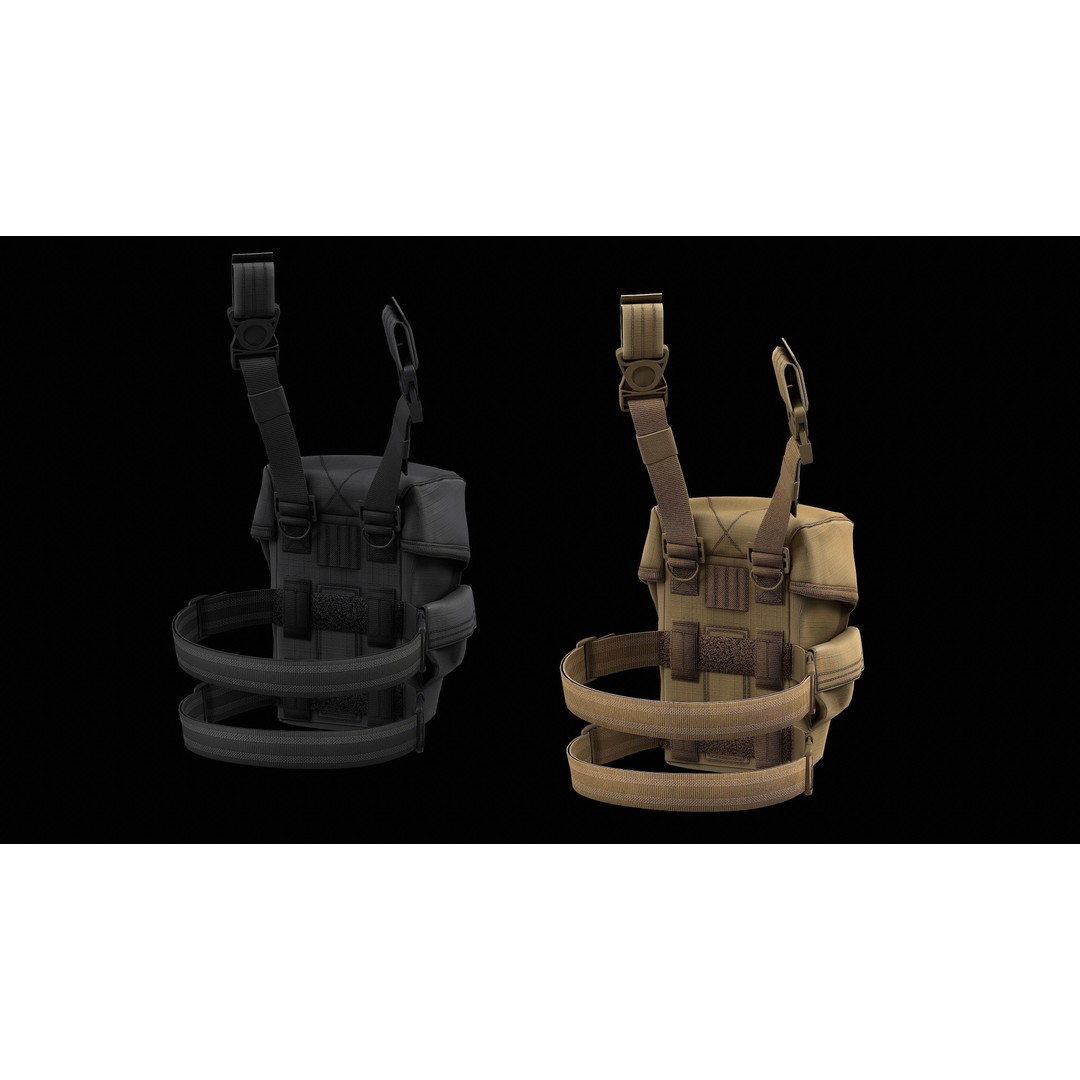 BLACKHAWK Omega Elite Gas Mask Pouch 3D Model – Low Poly Game-Ready Asset, FBX - View 5