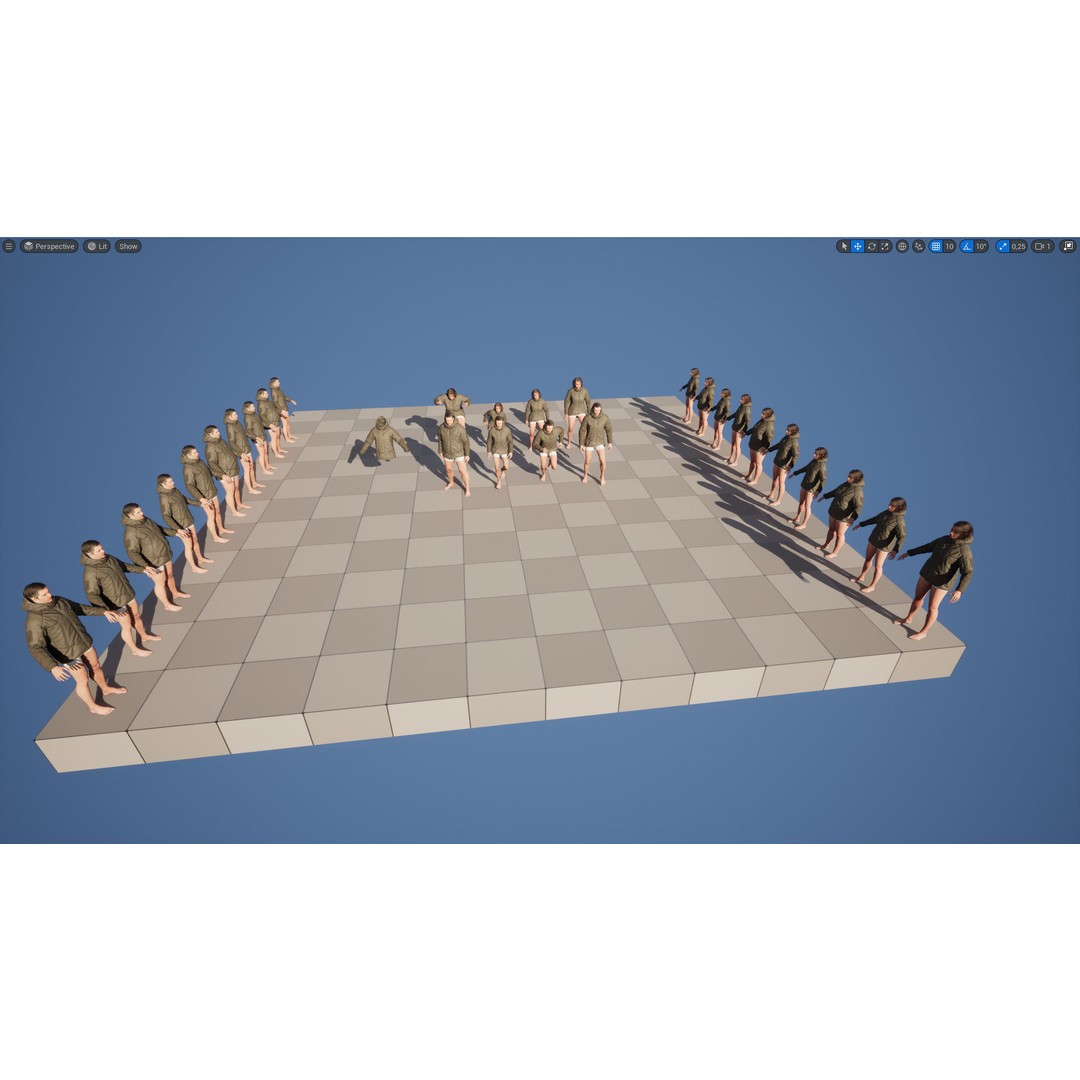 Military Winter Jacket 3D Model – Rigged Low-Poly Asset for UE5 - View 14