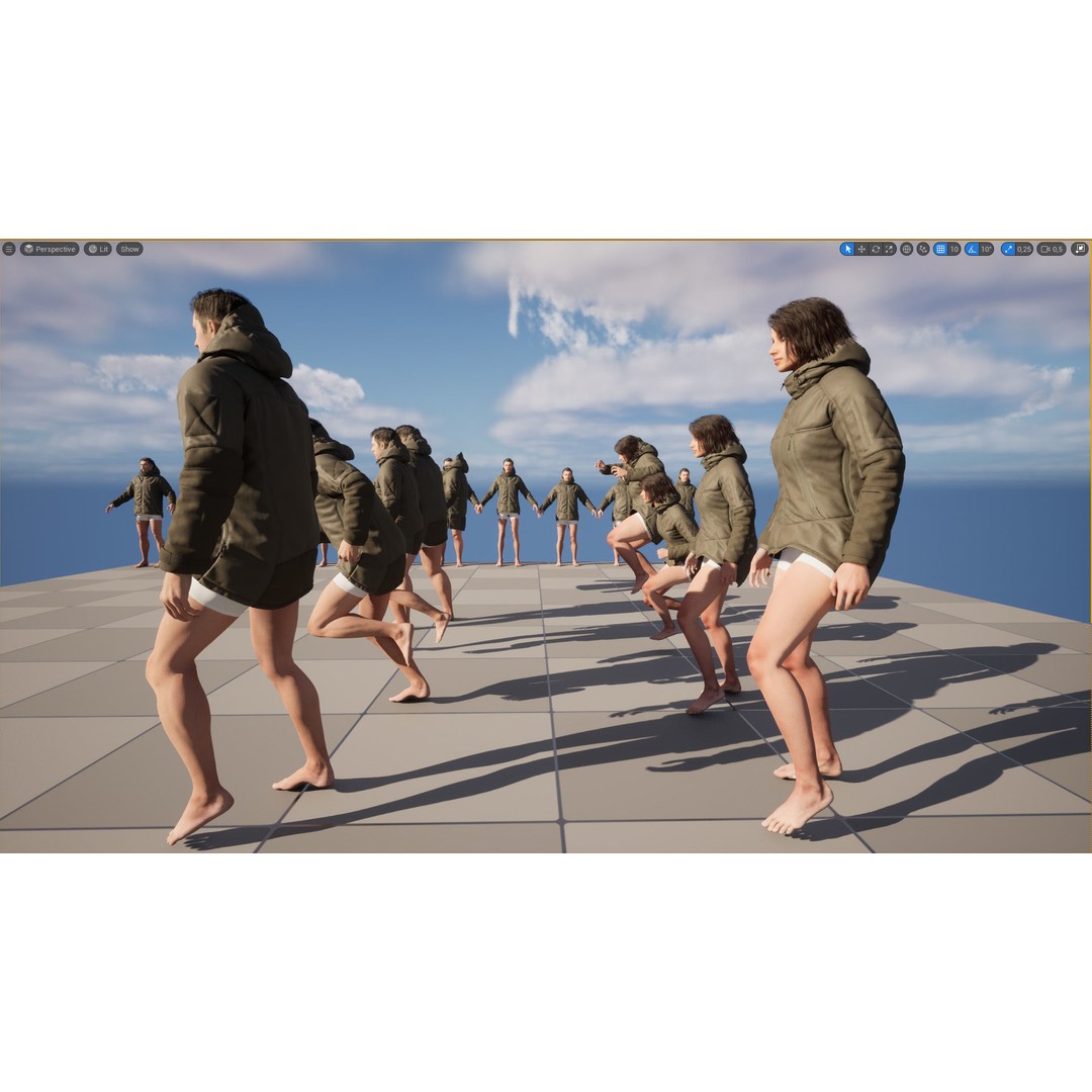 Military Winter Jacket 3D Model – Rigged Low-Poly Asset for UE5 - View 18