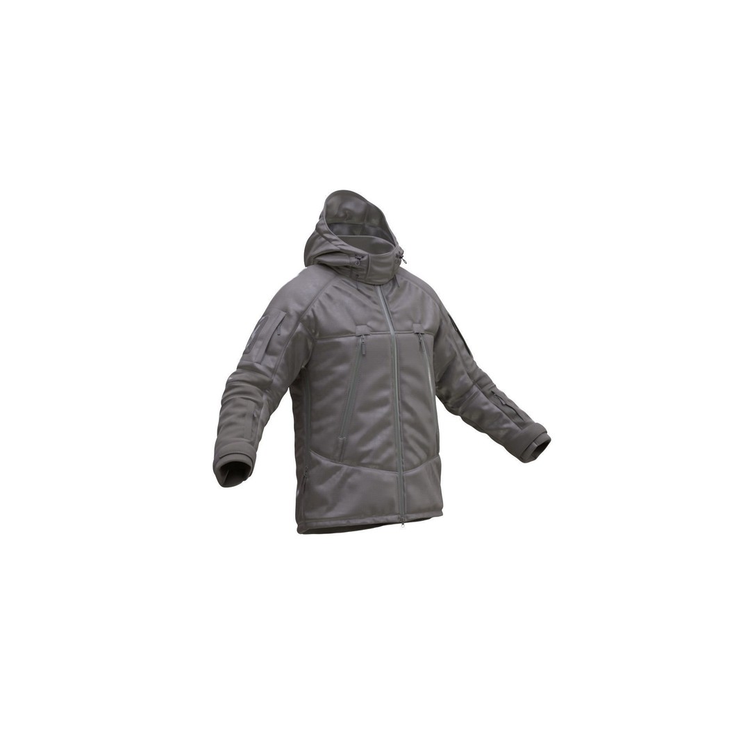 Military Winter Jacket 3D Model – Rigged Low-Poly Asset for UE5 - View 4