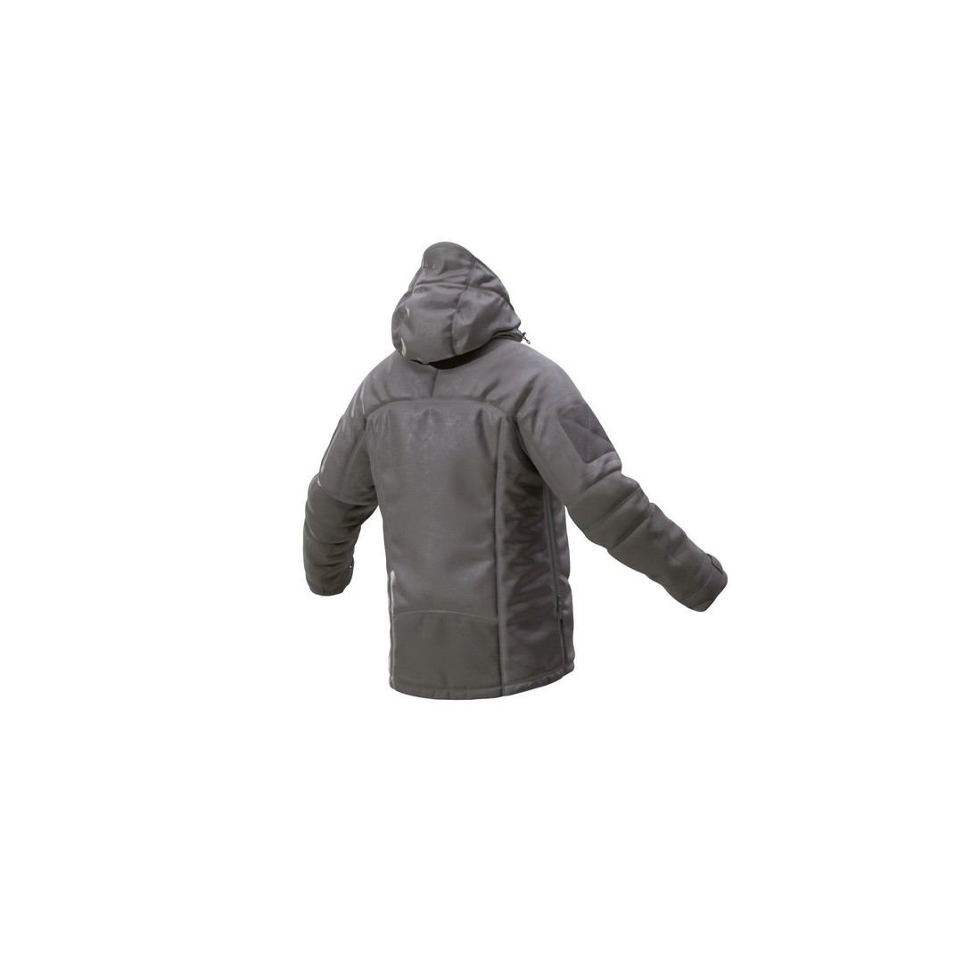 Military Winter Jacket 3D Model – Rigged Low-Poly Asset for UE5 - View 5