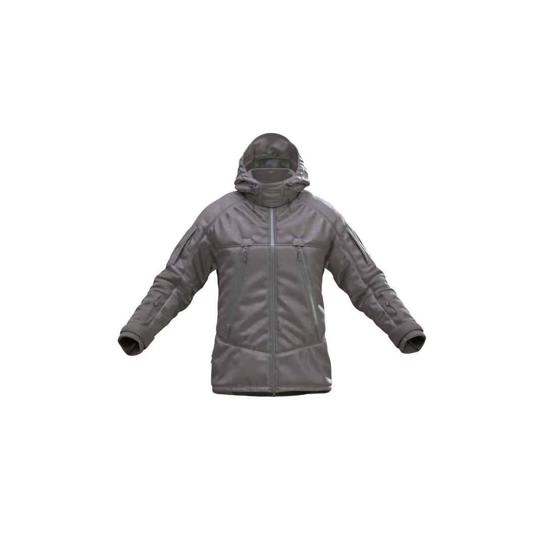Military Winter Jacket 3D Model – Rigged Low-Poly Asset for UE5 - View 6