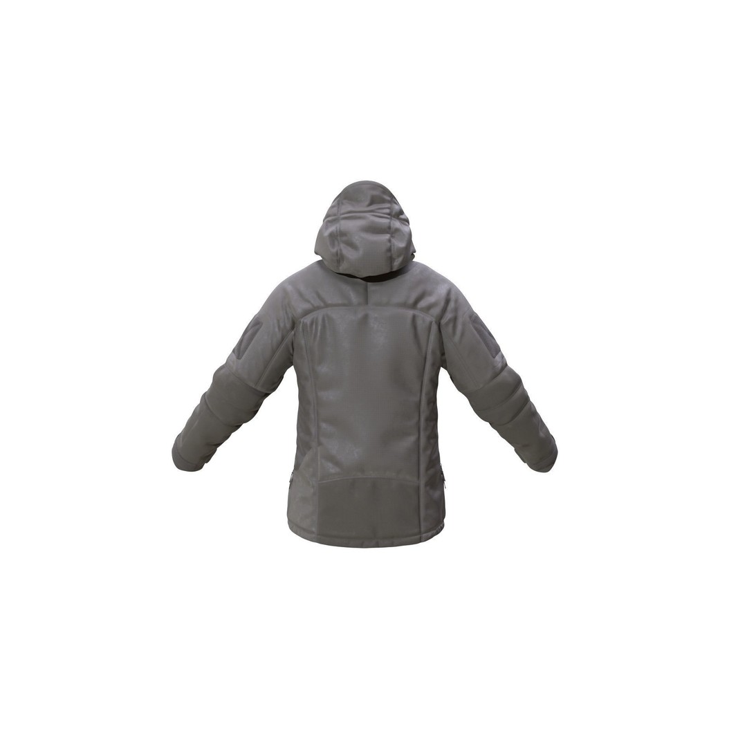 Military Winter Jacket 3D Model – Rigged Low-Poly Asset for UE5 - View 7