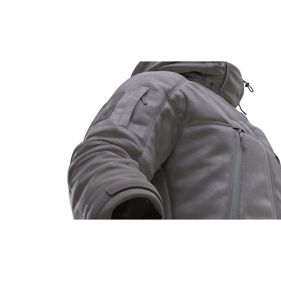 Military Winter Jacket 3D Model – Rigged Low-Poly Asset for UE5 - View 9