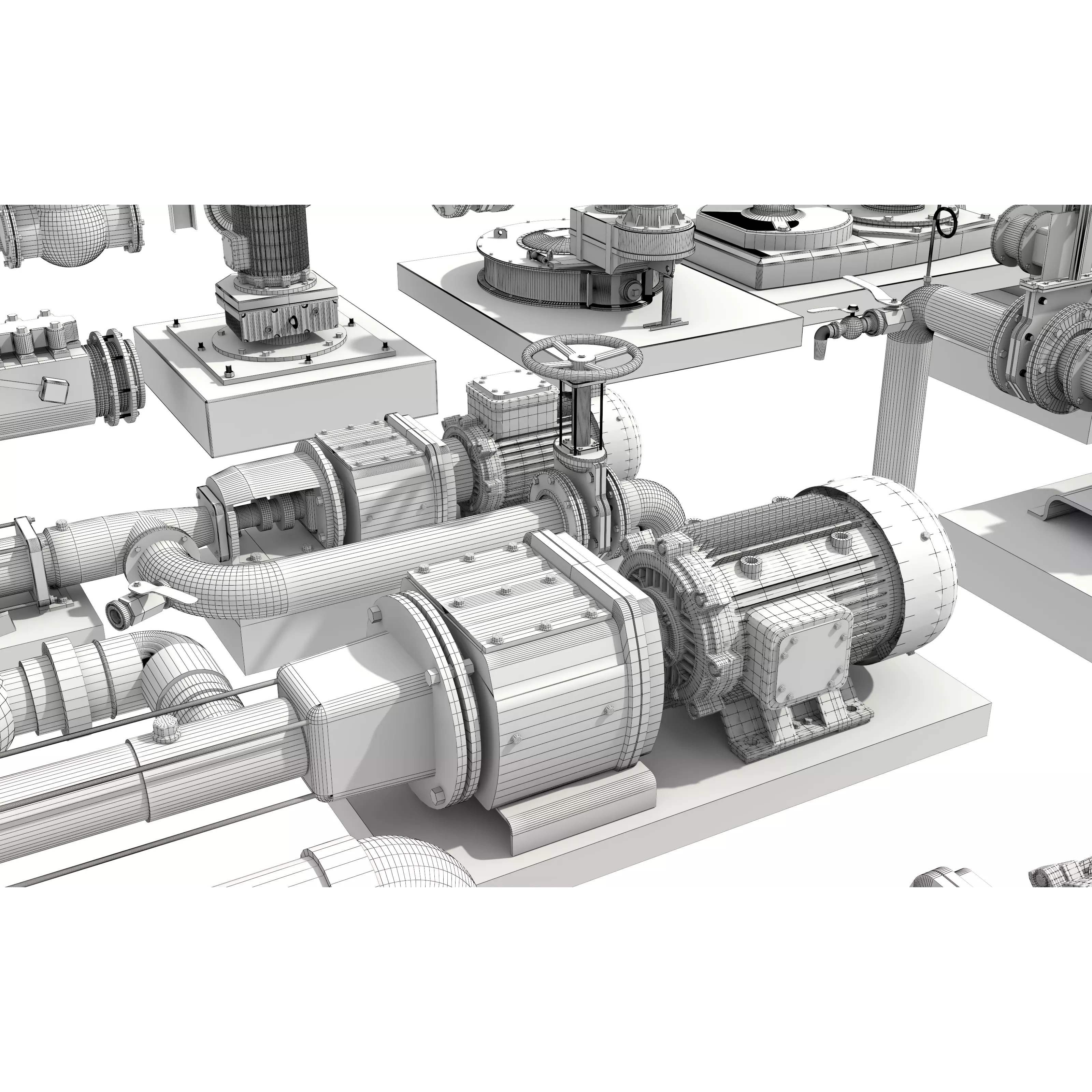 Industrial Valve Electric Motor - Low-Poly Game-Ready 3D Model