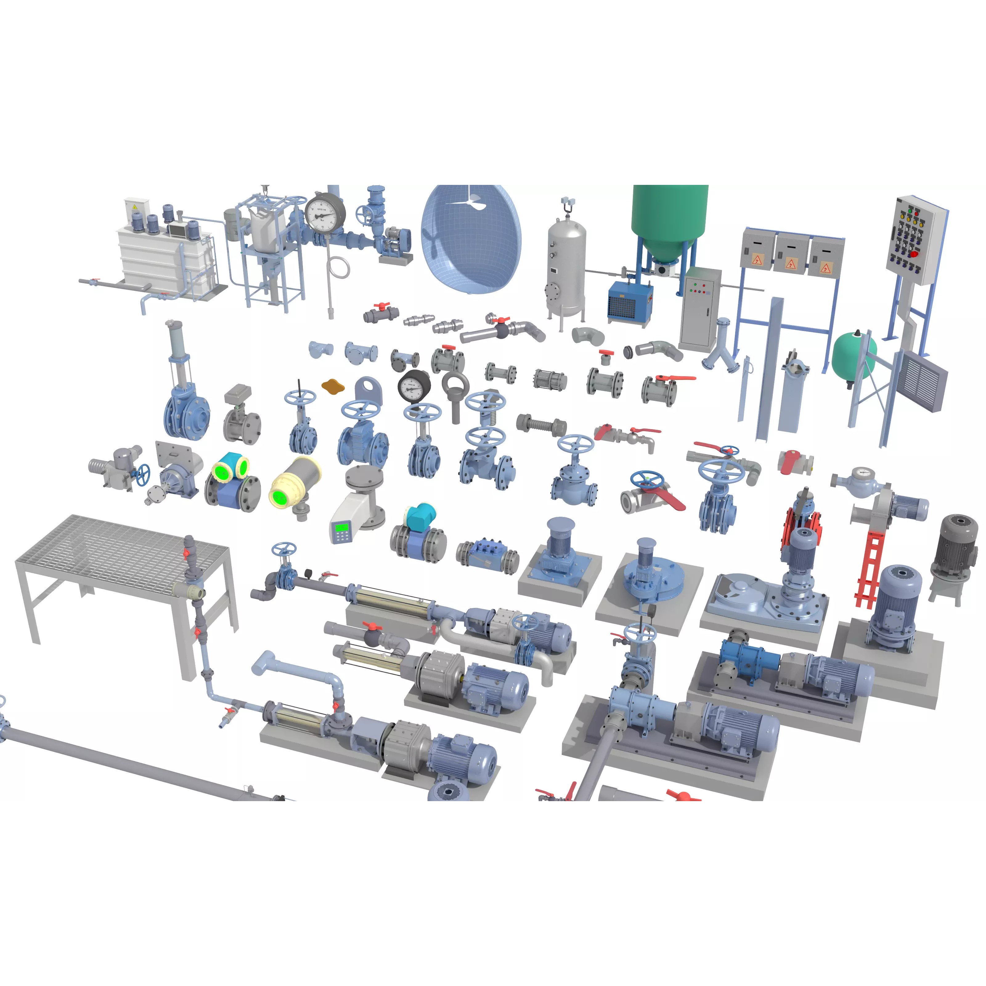 Industrial Valve Electric Motor - Low-Poly Game-Ready 3D Model - View 10