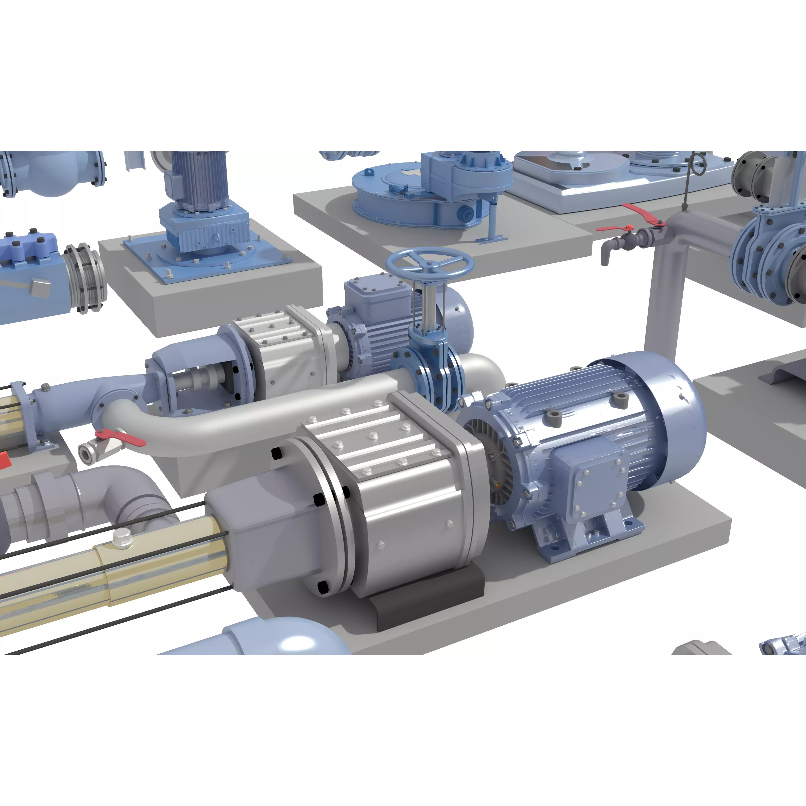 Industrial Valve Electric Motor - Low-Poly Game-Ready 3D Model - View 11