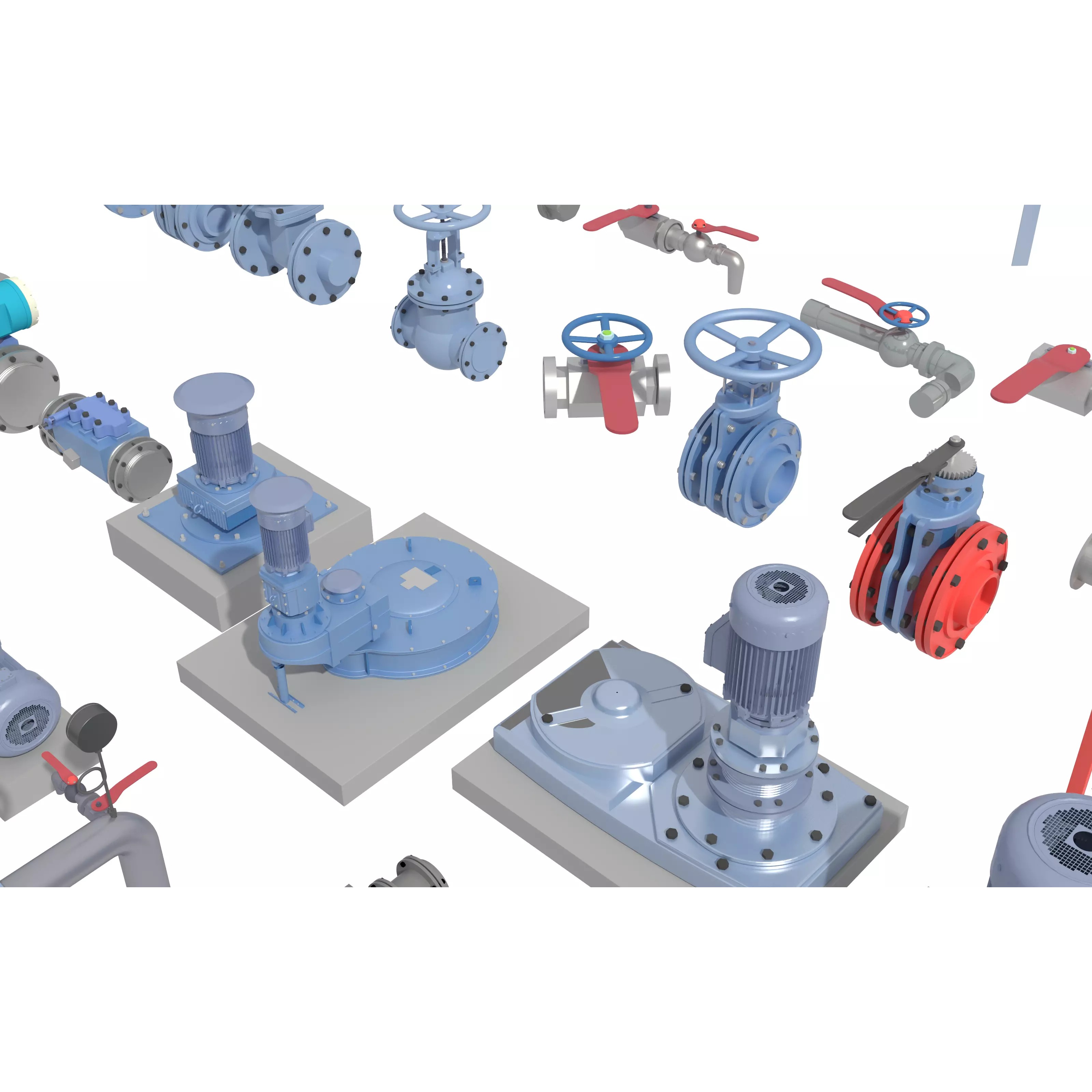 Industrial Valve Electric Motor - Low-Poly Game-Ready 3D Model - View 12
