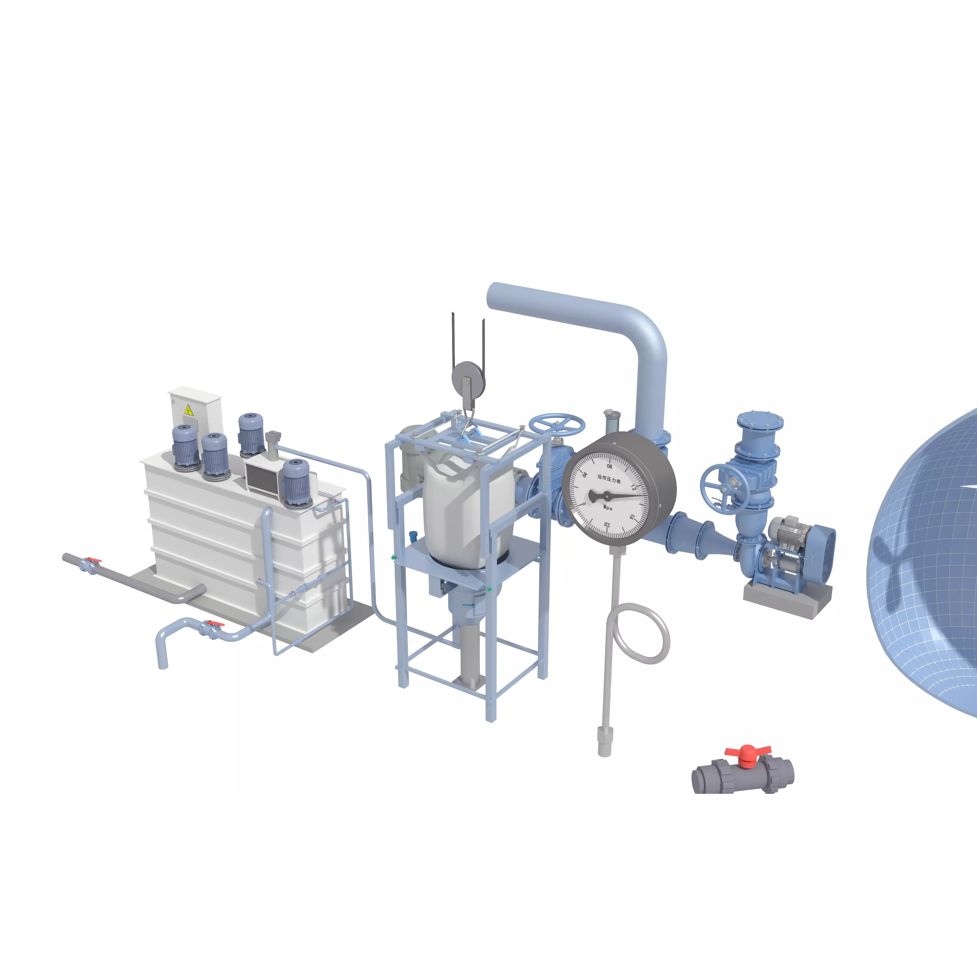 Industrial Valve Electric Motor - Low-Poly Game-Ready 3D Model - View 13