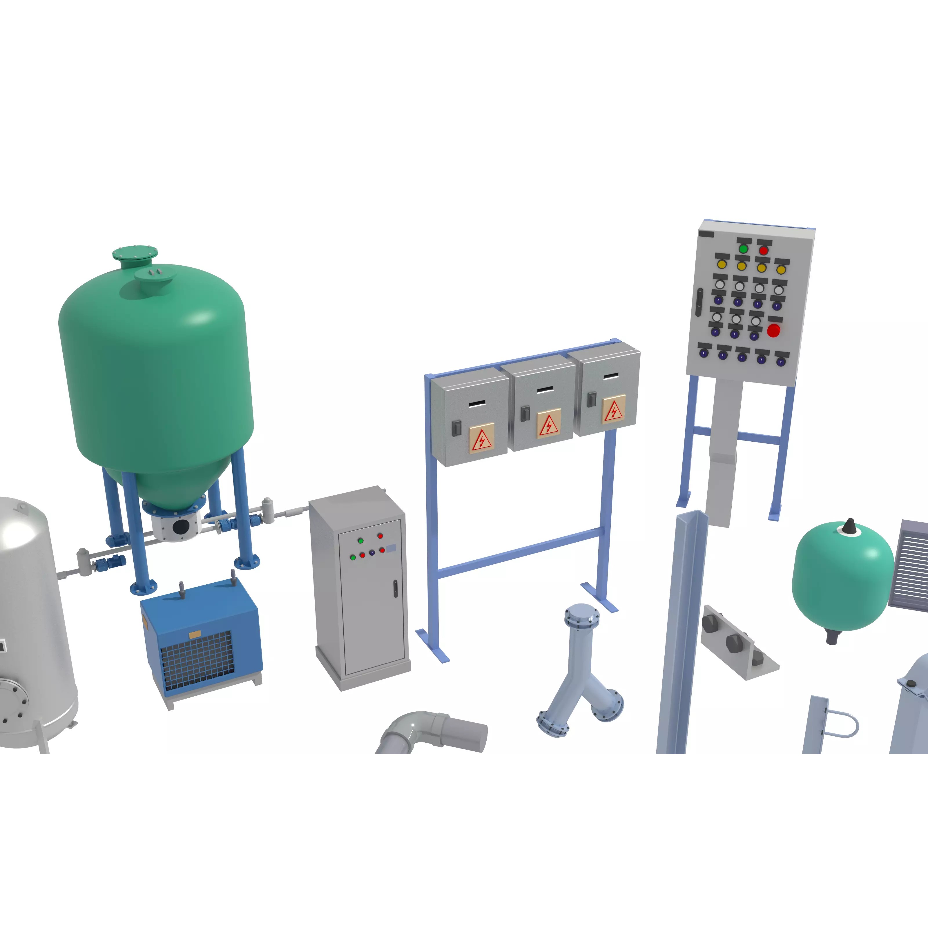 Industrial Valve Electric Motor - Low-Poly Game-Ready 3D Model - View 14