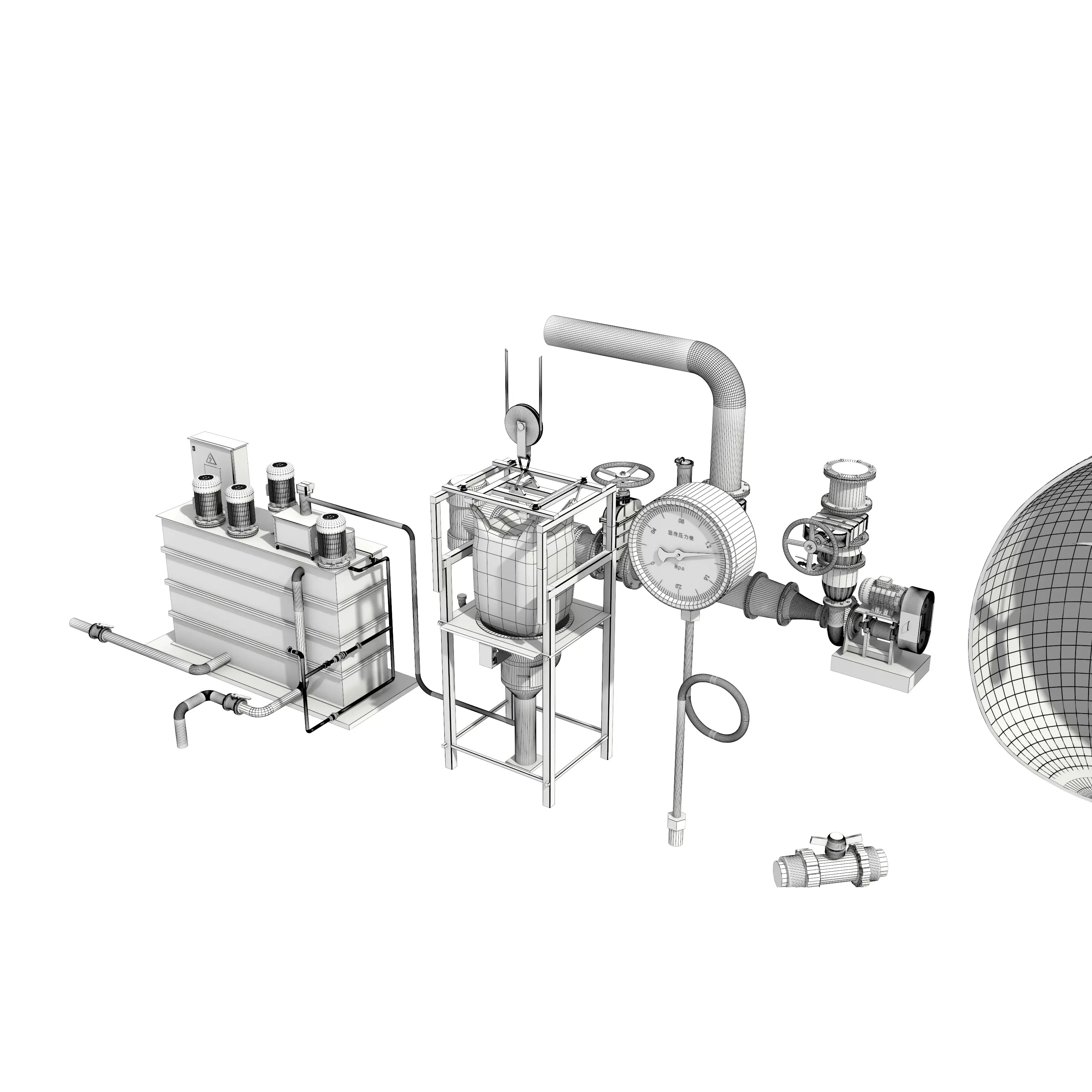 Industrial Valve Electric Motor - Low-Poly Game-Ready 3D Model - View 15