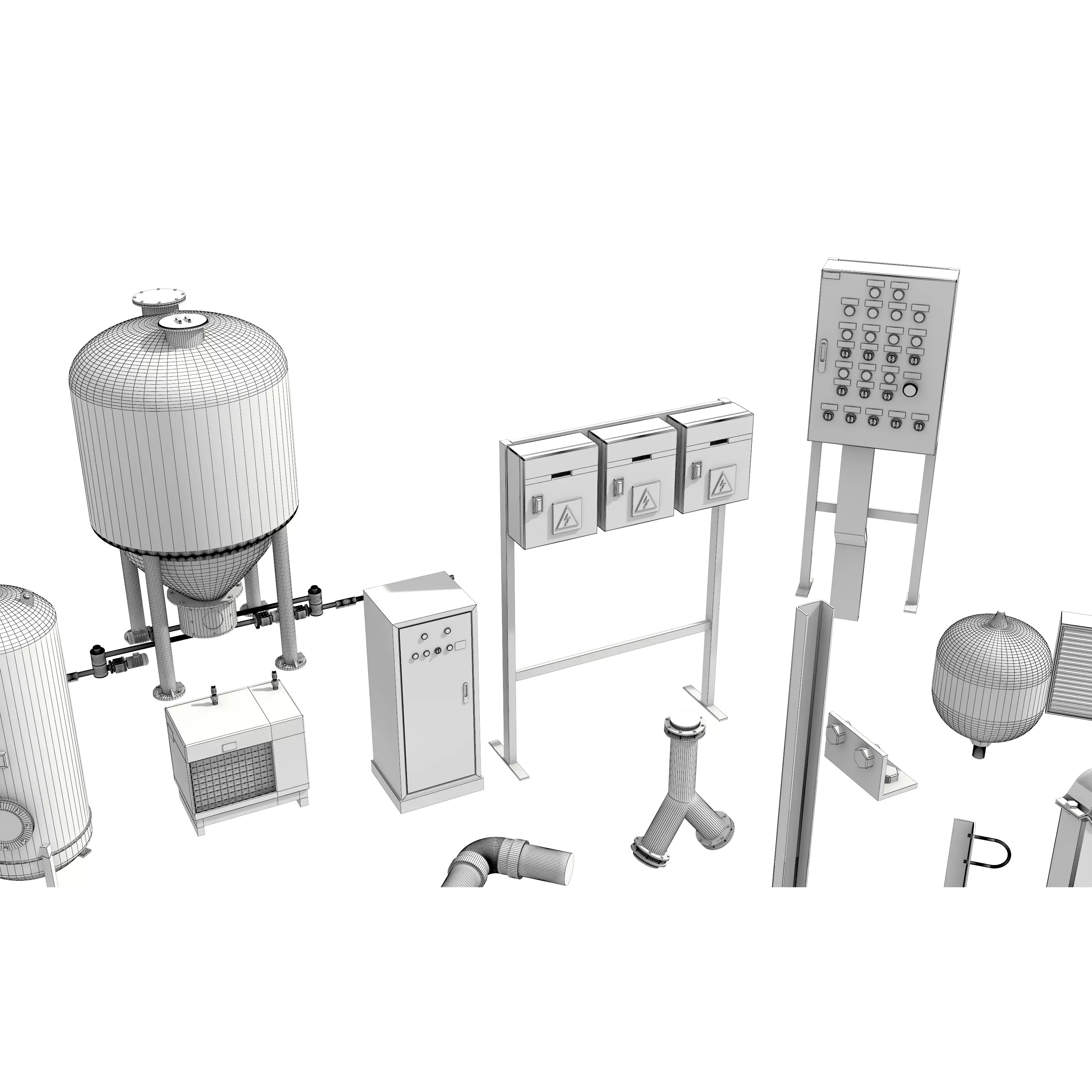 Industrial Valve Electric Motor - Low-Poly Game-Ready 3D Model - View 16