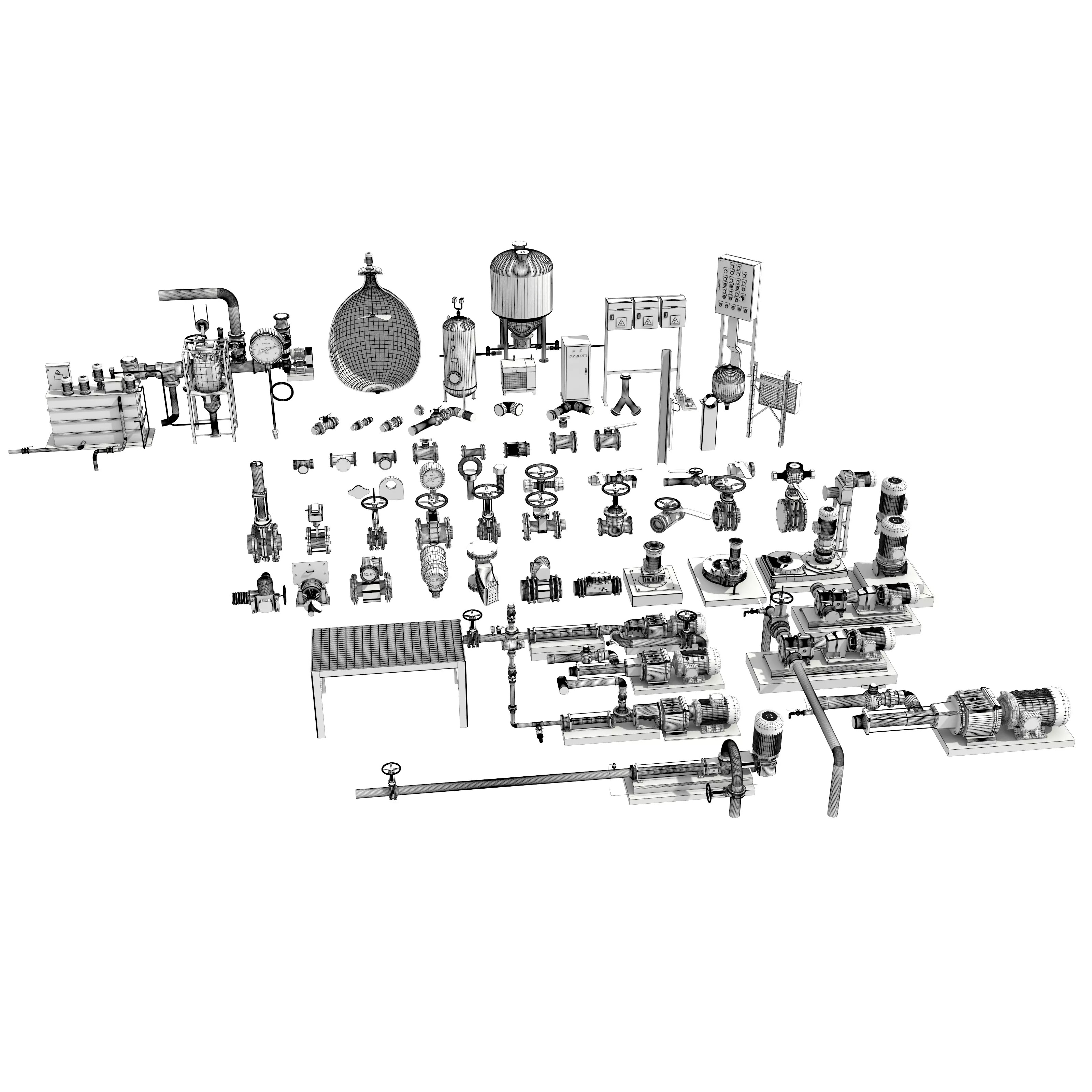 Industrial Valve Electric Motor - Low-Poly Game-Ready 3D Model - View 17