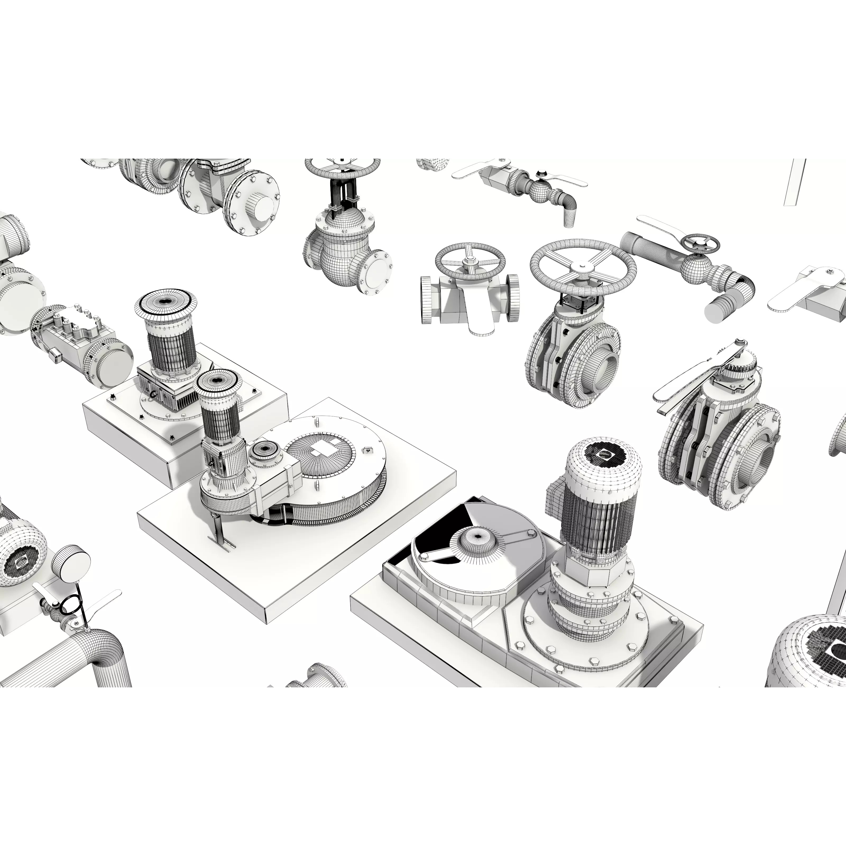 Industrial Valve Electric Motor - Low-Poly Game-Ready 3D Model - View 18