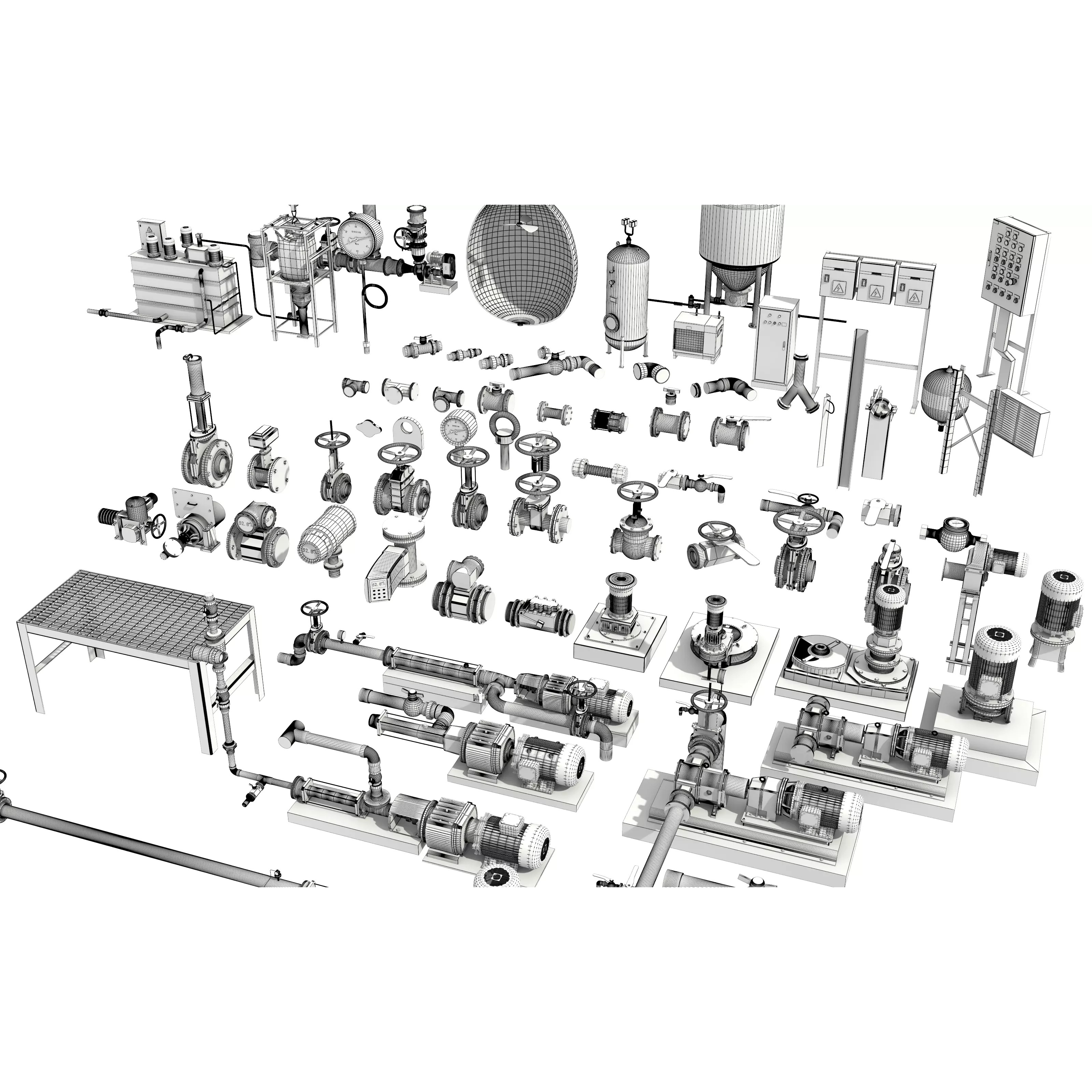 Industrial Valve Electric Motor - Low-Poly Game-Ready 3D Model - View 19