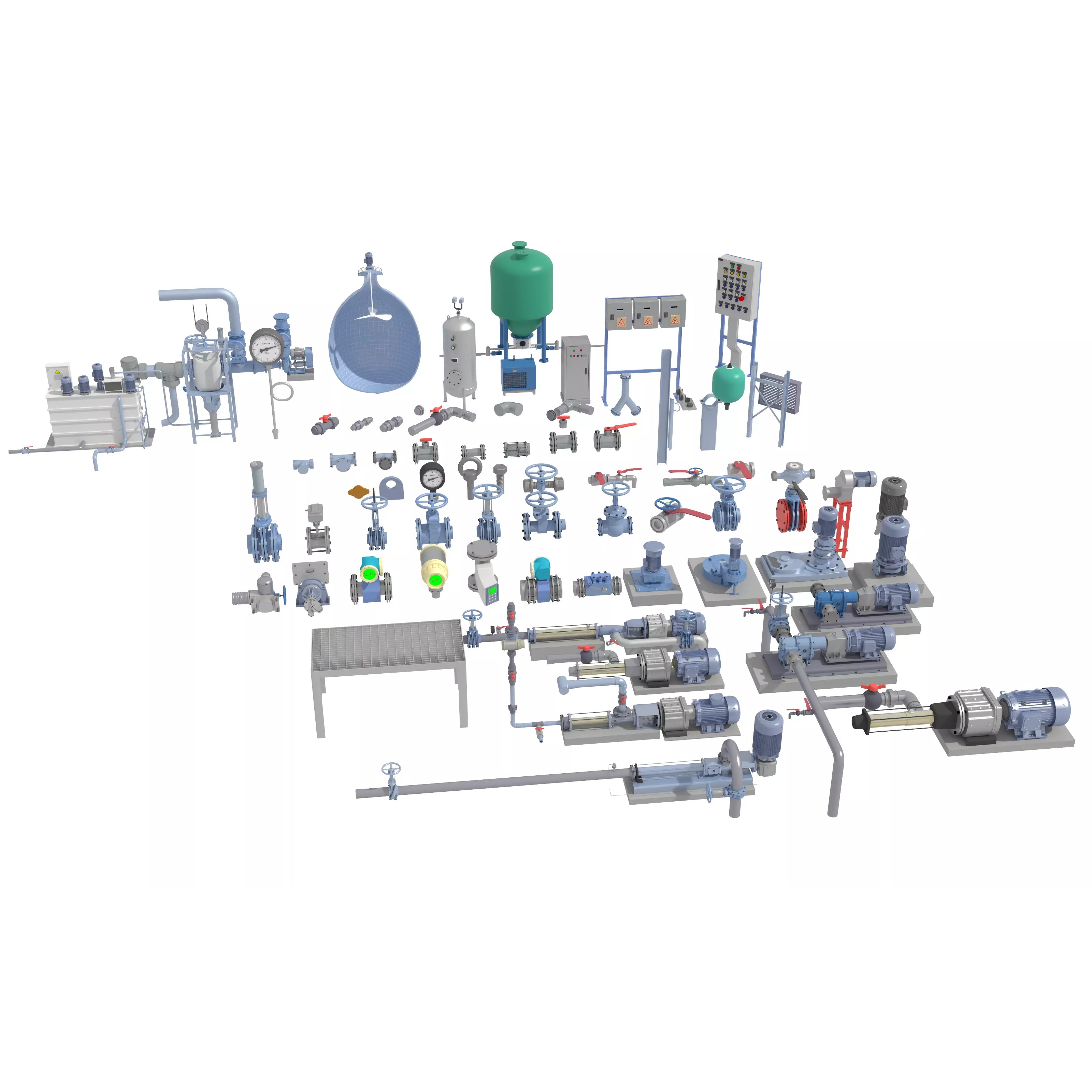 Industrial Valve Electric Motor - Low-Poly Game-Ready 3D Model - View 2