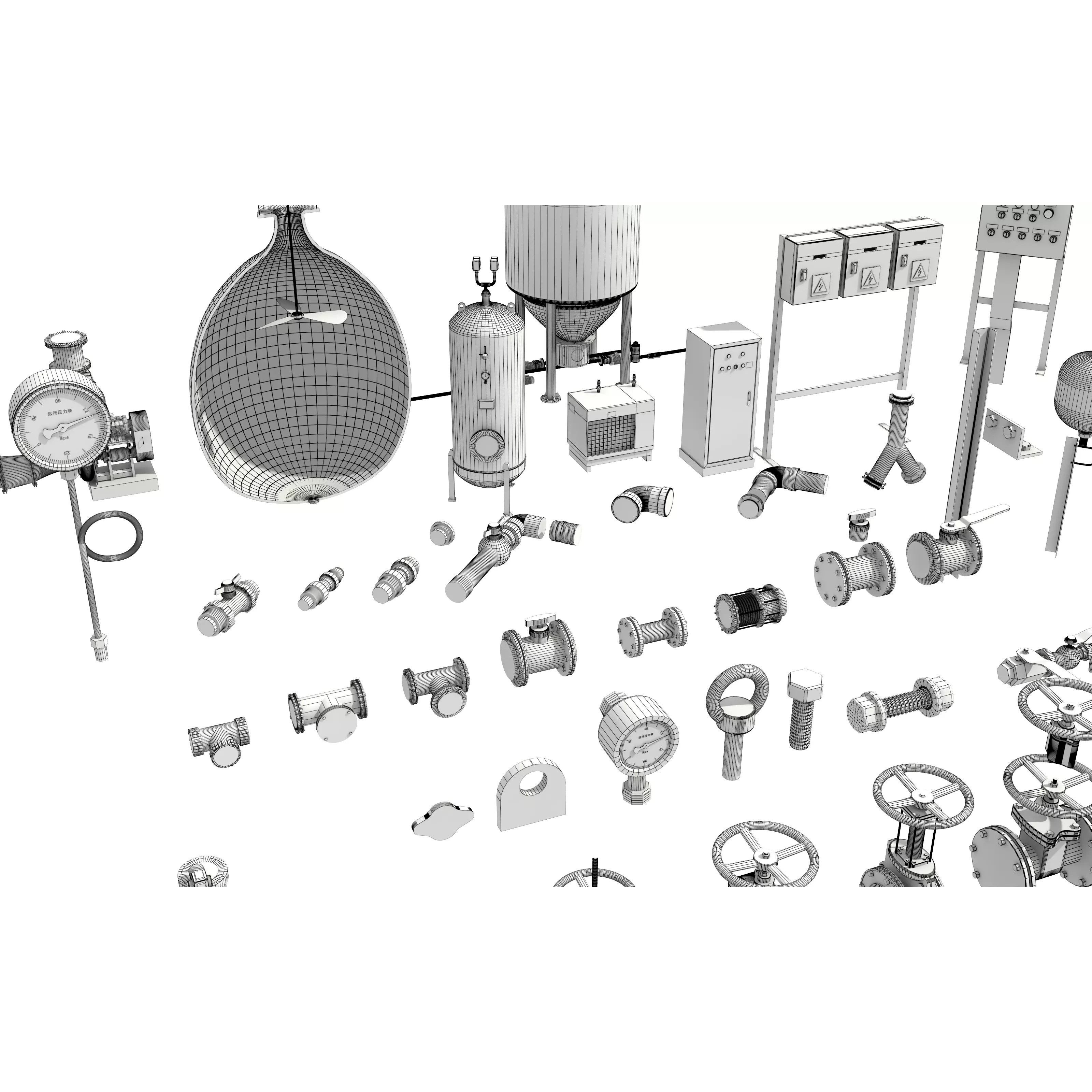 Industrial Valve Electric Motor - Low-Poly Game-Ready 3D Model - View 21