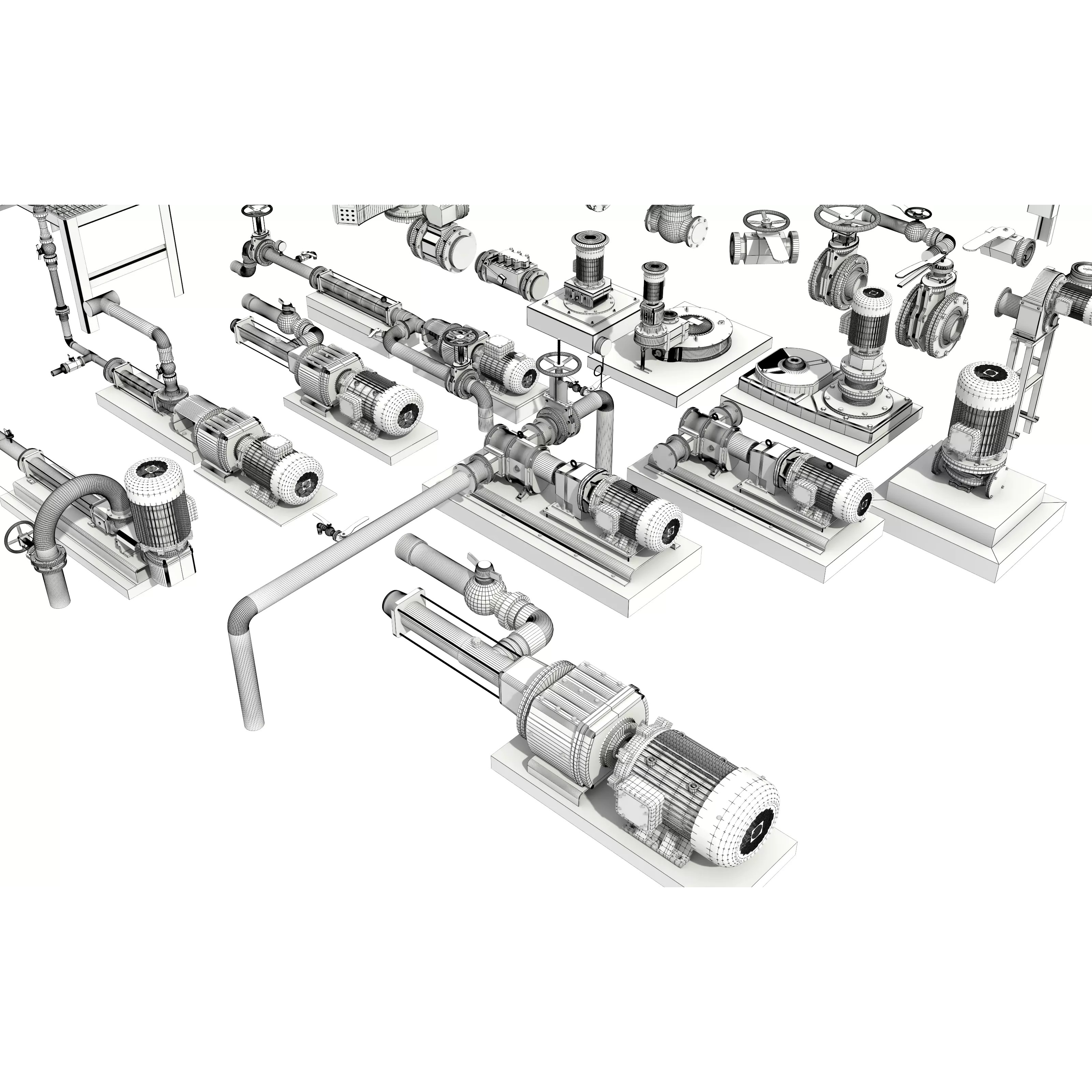 Industrial Valve Electric Motor - Low-Poly Game-Ready 3D Model - View 23