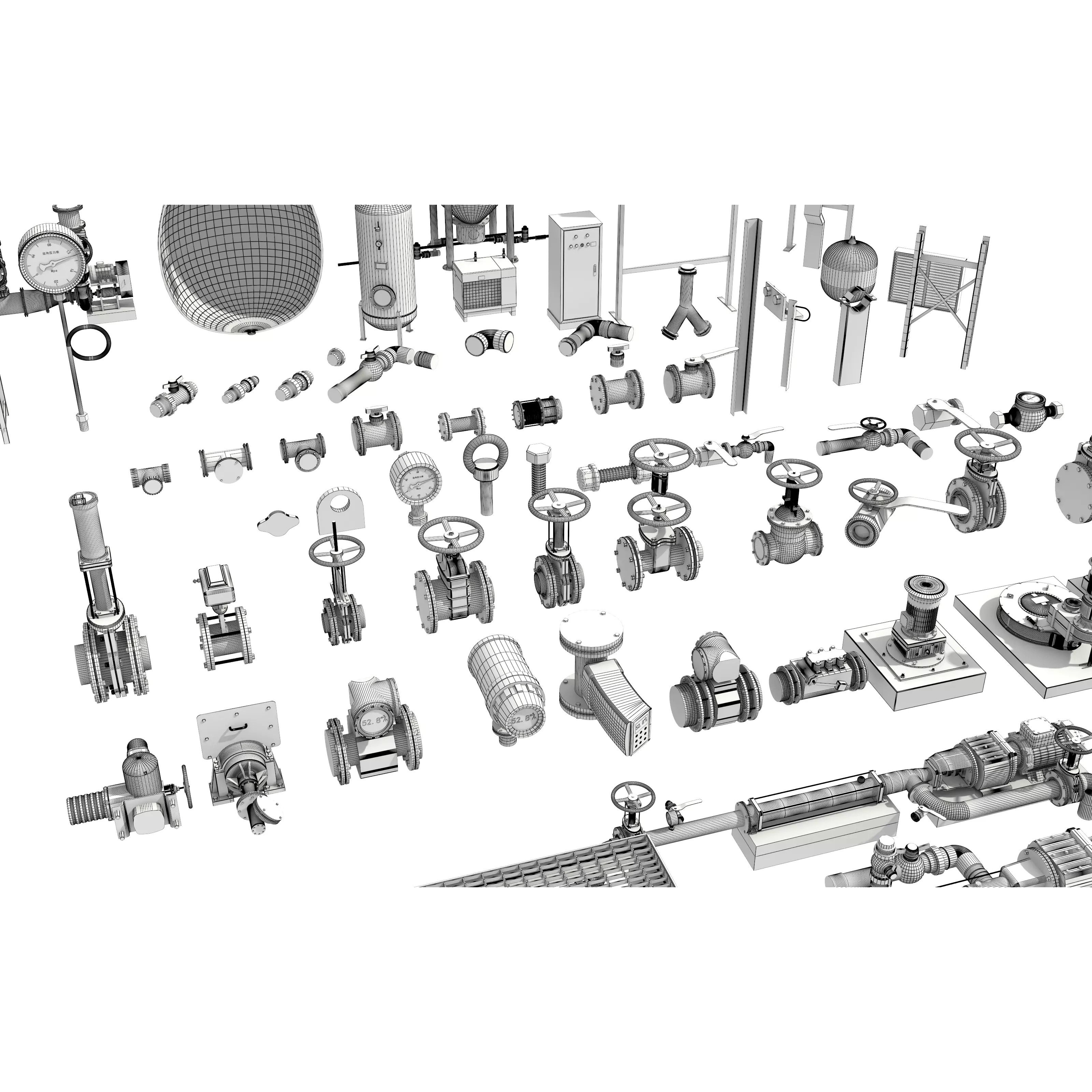 Industrial Valve Electric Motor - Low-Poly Game-Ready 3D Model - View 24