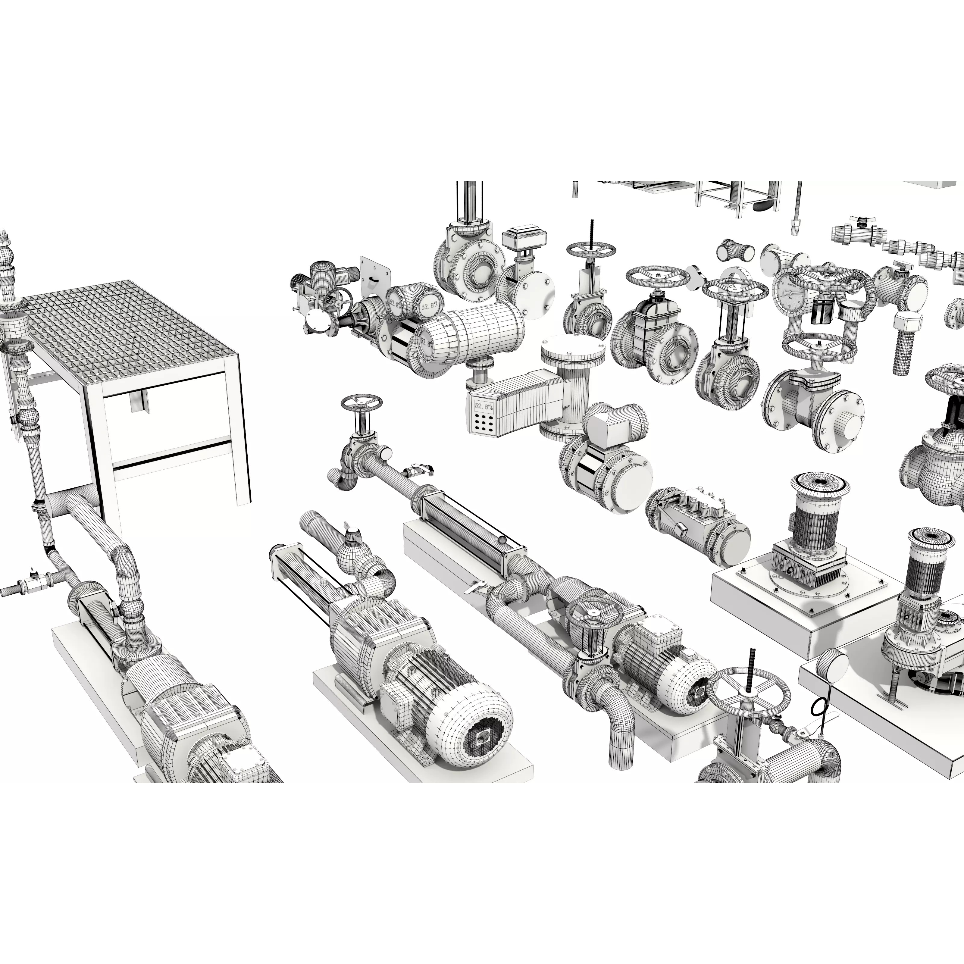 Industrial Valve Electric Motor - Low-Poly Game-Ready 3D Model - View 25