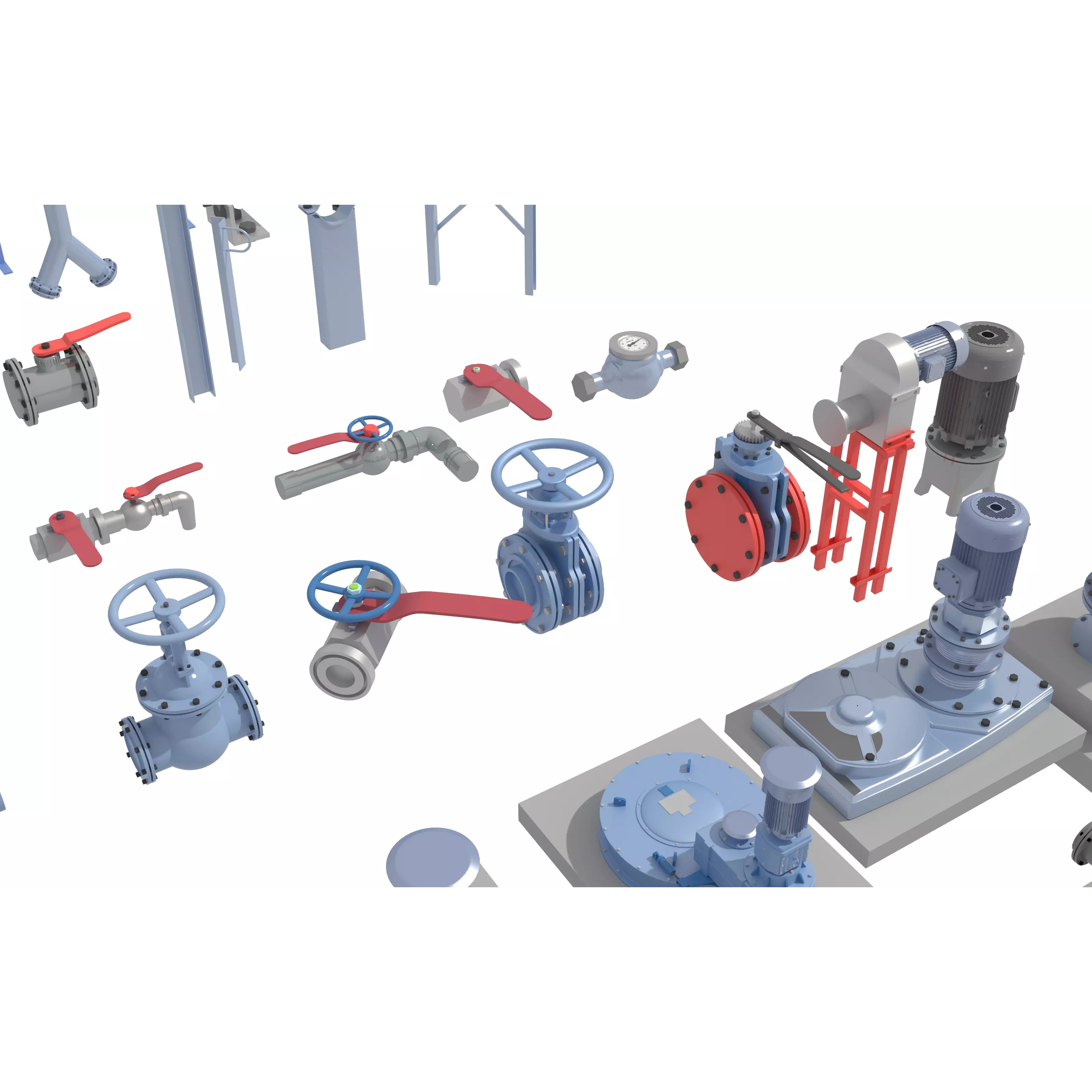 Industrial Valve Electric Motor - Low-Poly Game-Ready 3D Model - View 4