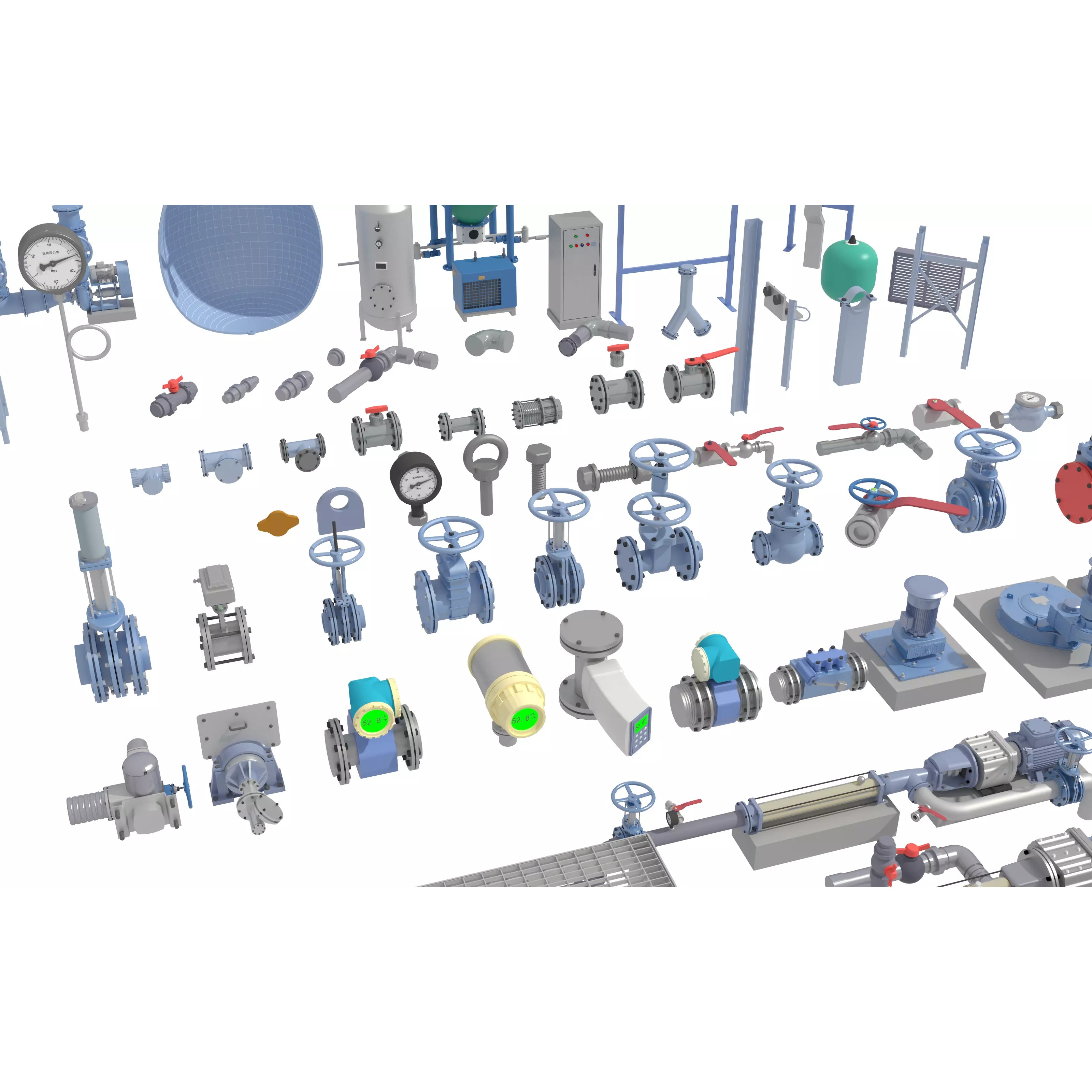 Industrial Valve Electric Motor - Low-Poly Game-Ready 3D Model - View 5